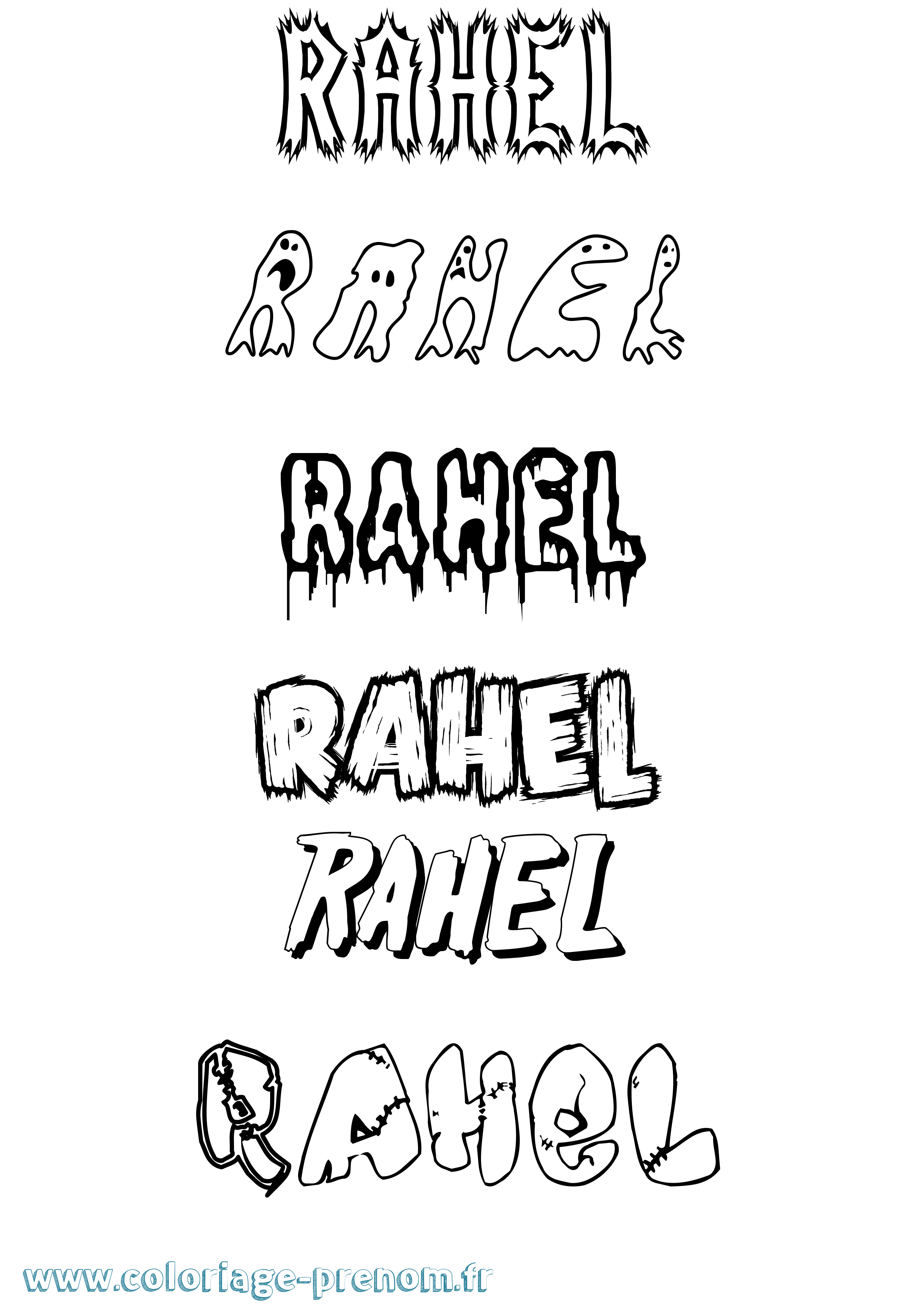 Coloriage Rahel Frisson Coloriage prénom Rahel Frisson