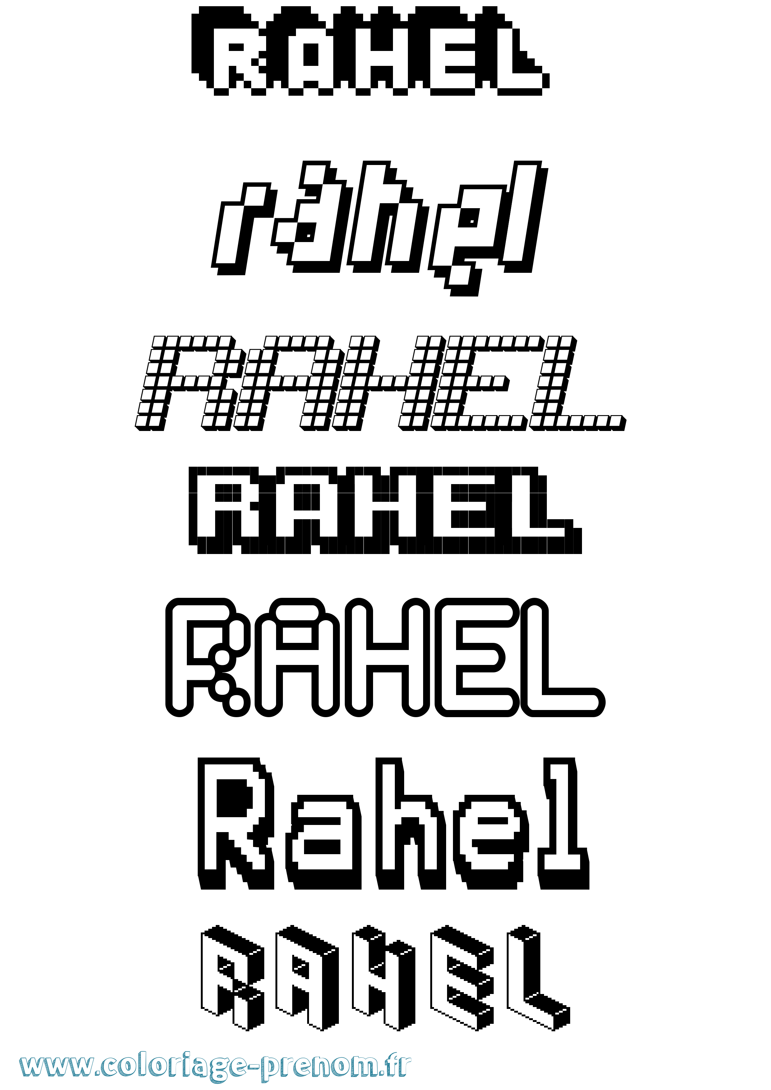 Coloriage Rahel Pixel Coloriage prénom Rahel Pixel