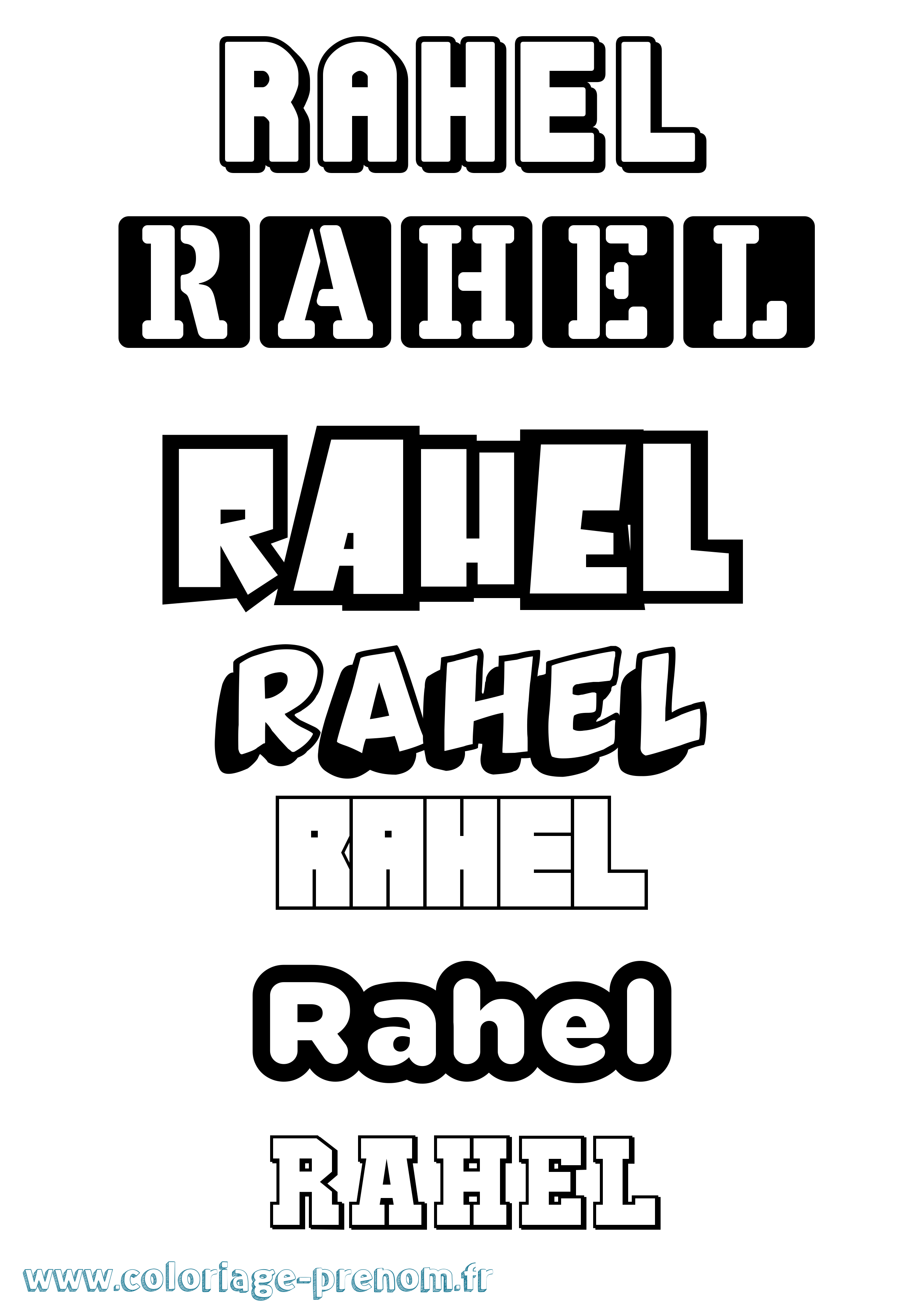 Coloriage Rahel Simple Coloriage prénom Rahel Simple