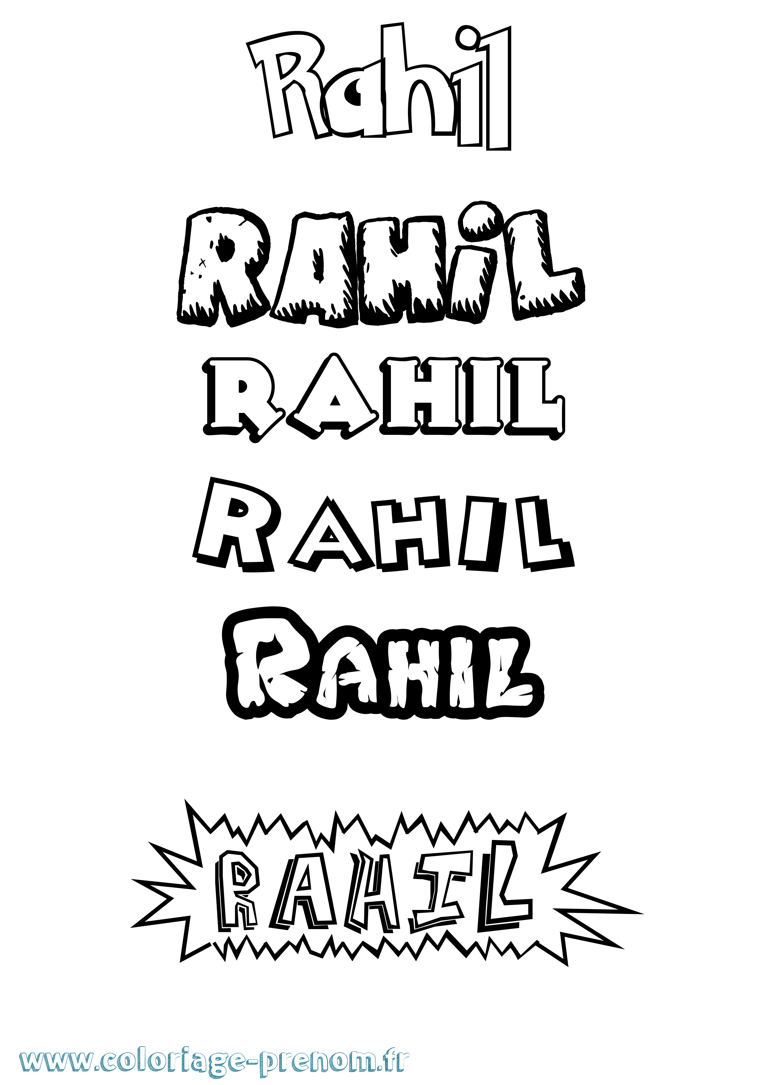 Coloriage prénom Rahil Dessin Animé
