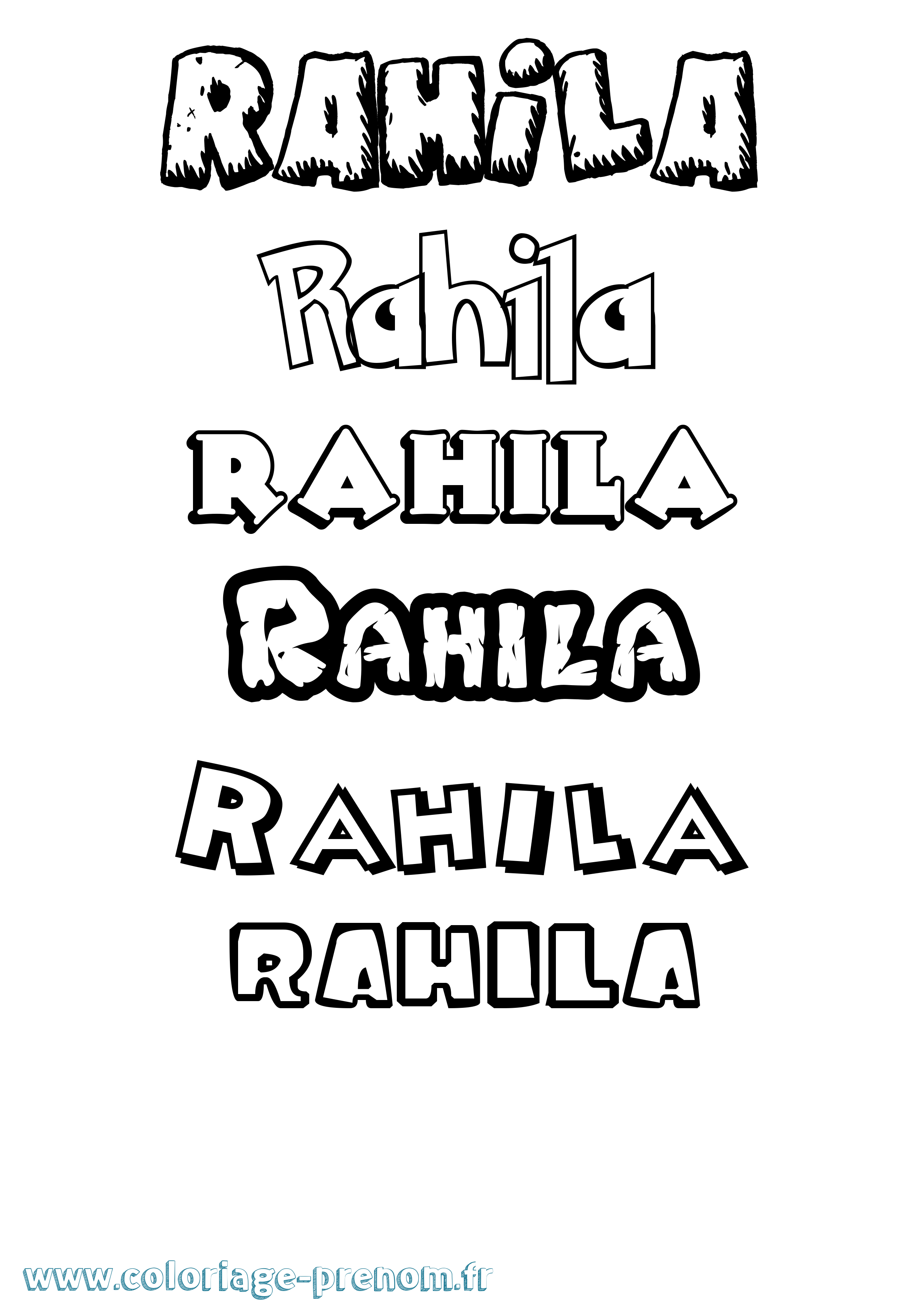 Coloriage prénom Rahila Dessin Animé
