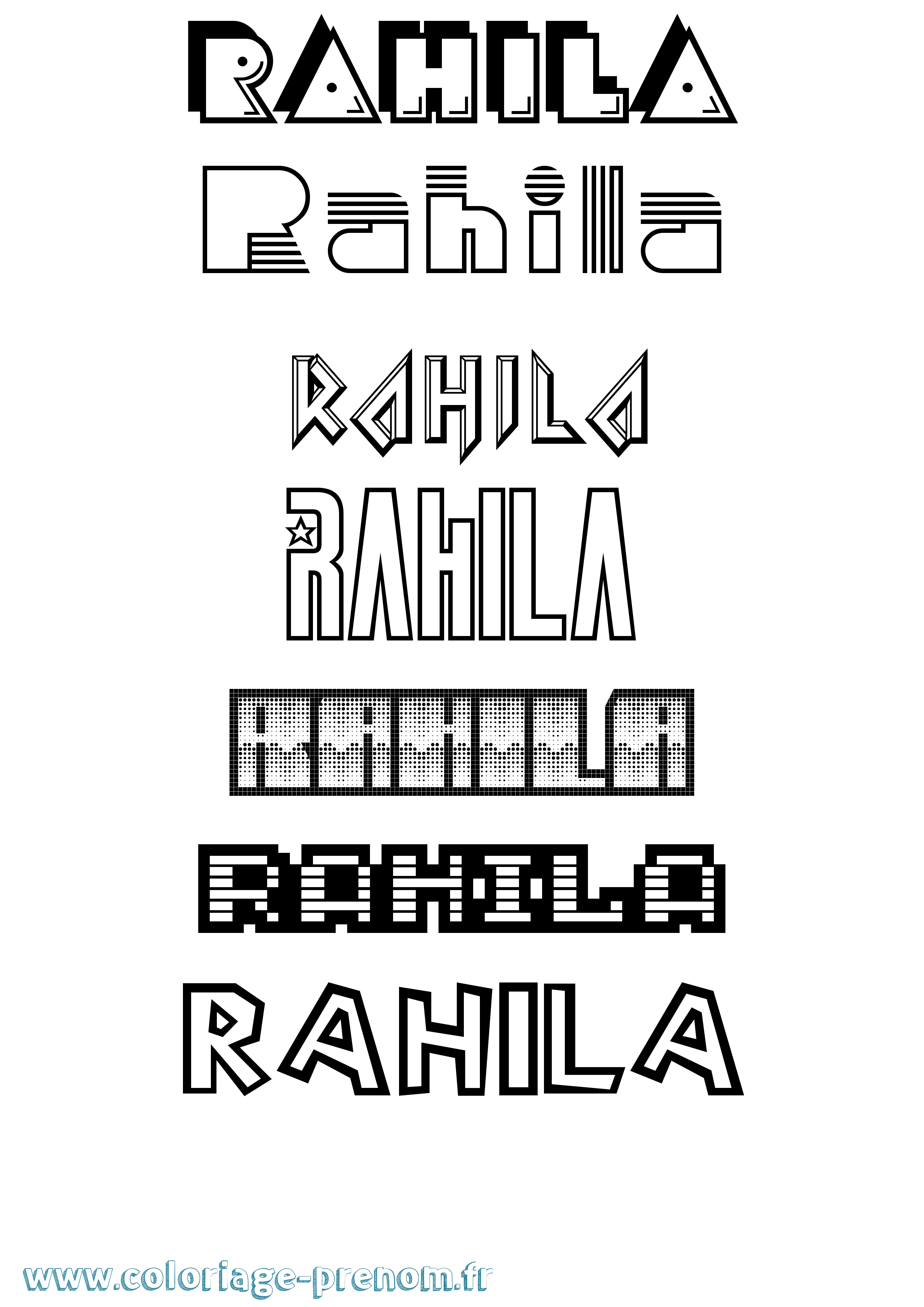 Coloriage prénom Rahila Jeux Vidéos