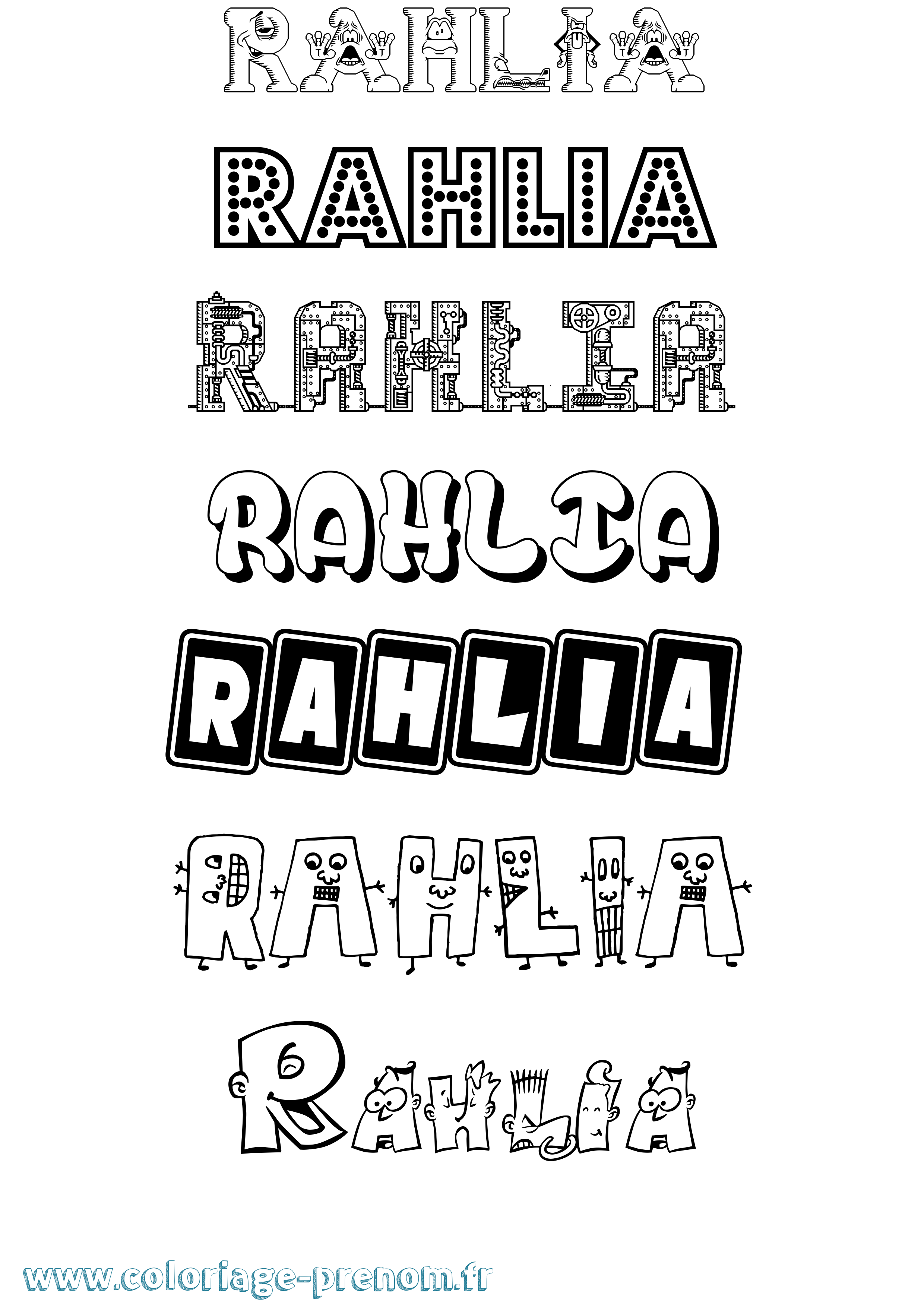 Coloriage Rahlia Fun Coloriage prénom Rahlia Fun