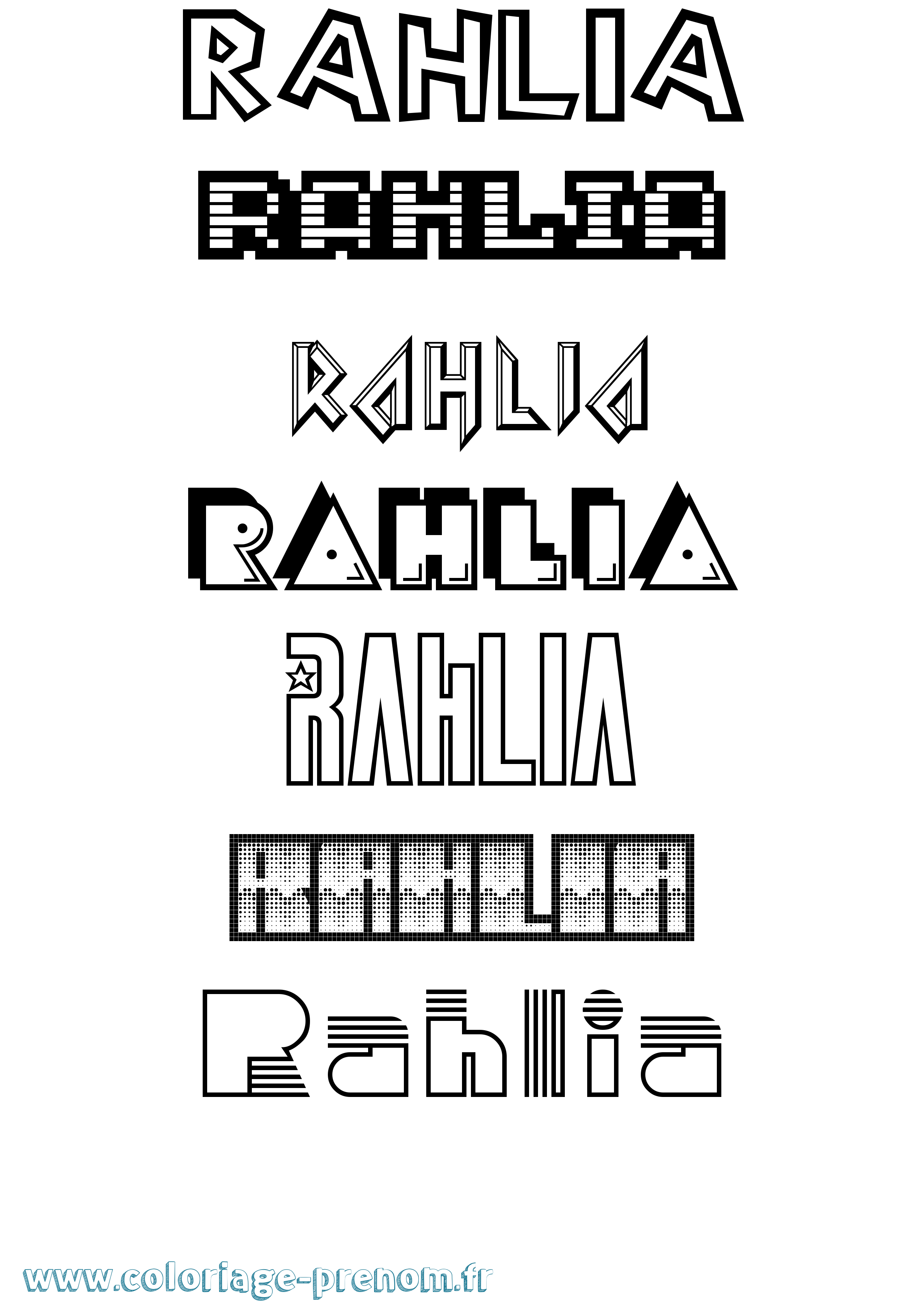 Coloriage Rahlia Jeux Vidéos Coloriage prénom Rahlia Jeux Vidéos