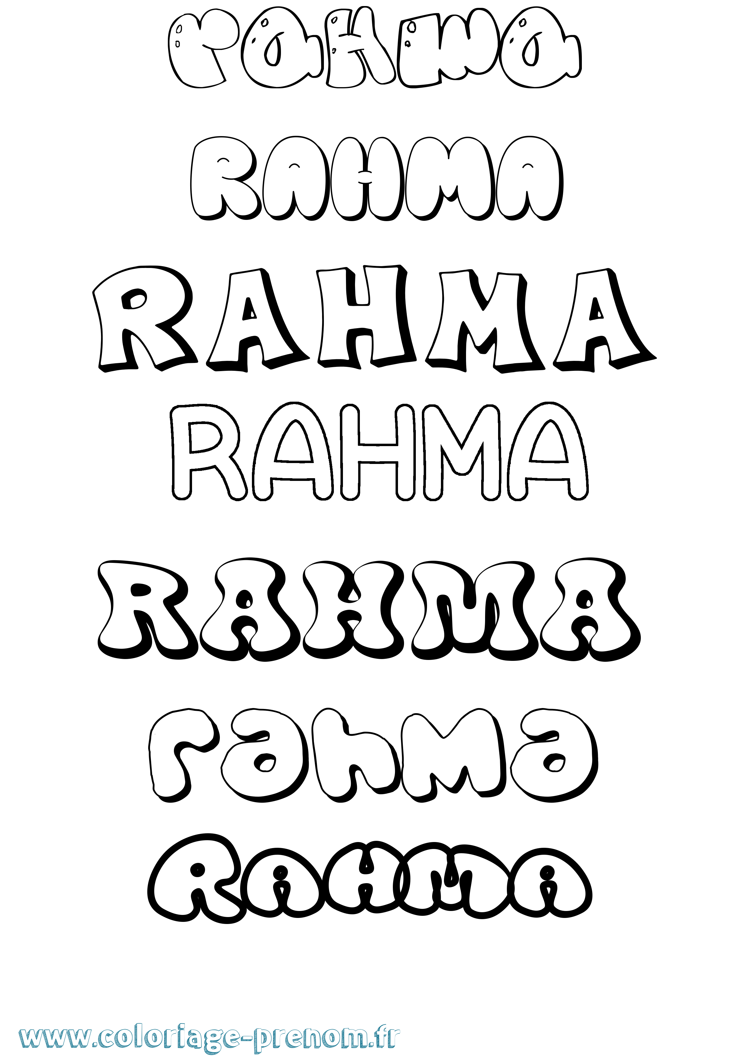 Coloriage prénom Rahma