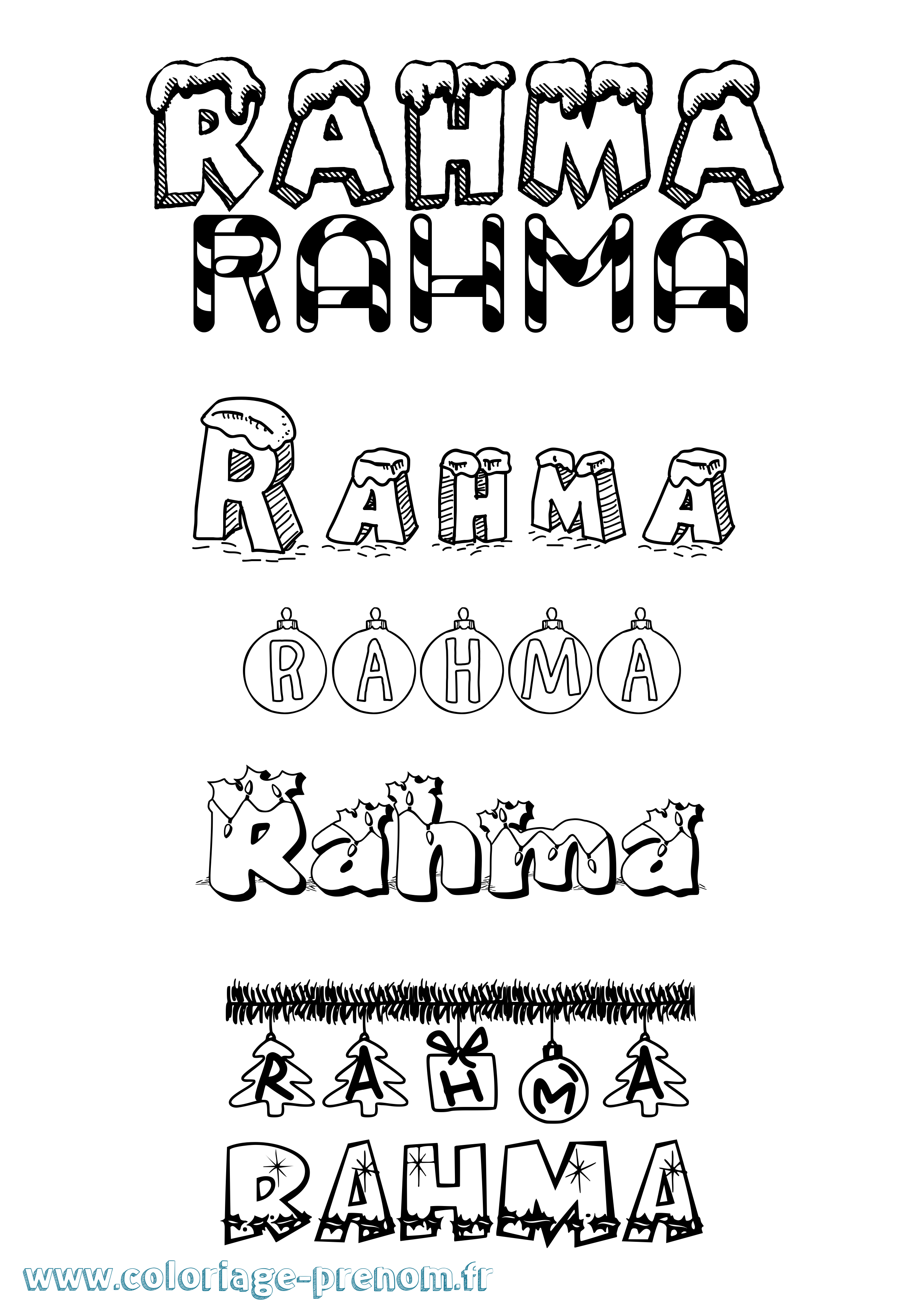Coloriage prénom Rahma