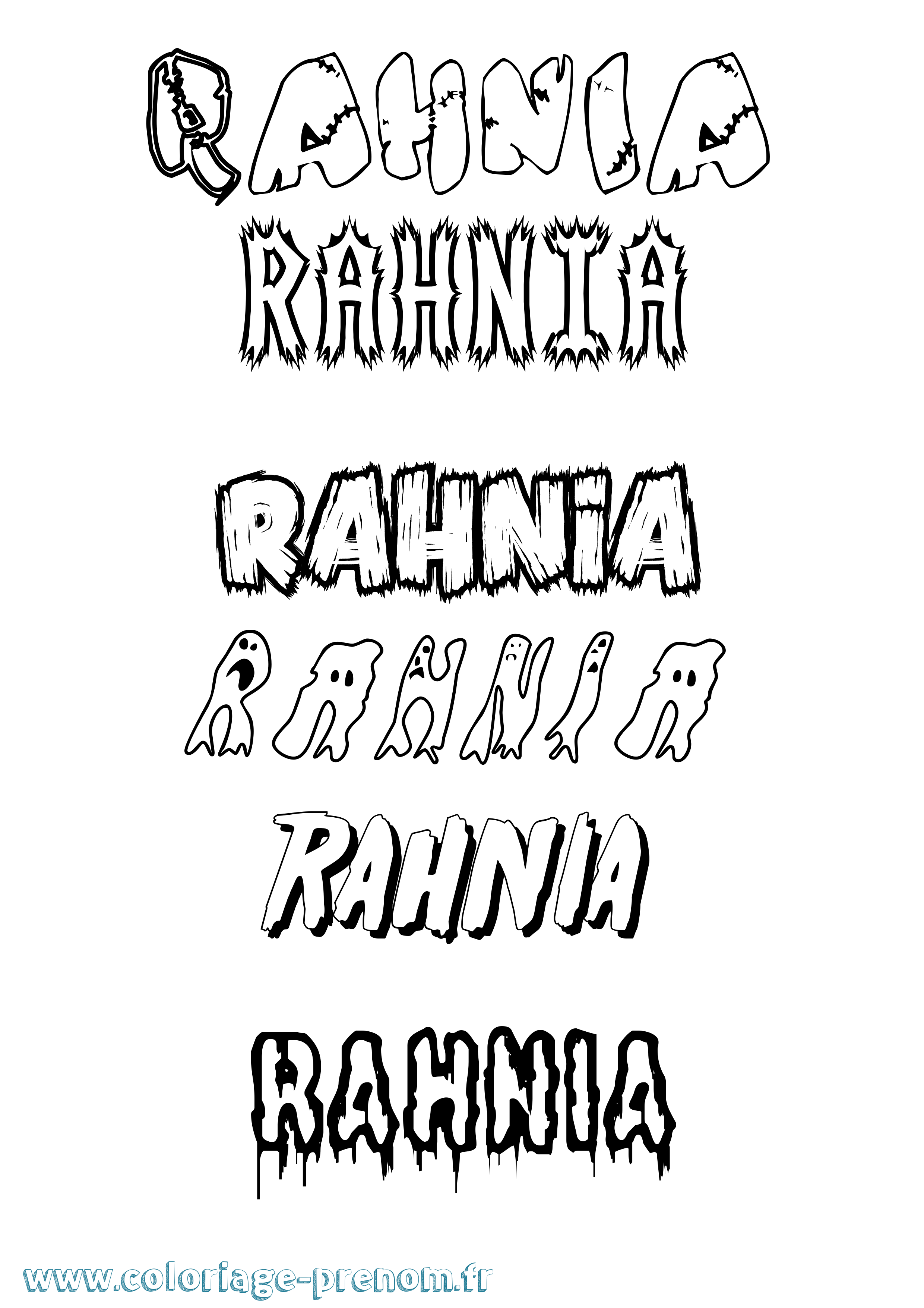 Coloriage Rahnia Frisson Coloriage prénom Rahnia Frisson