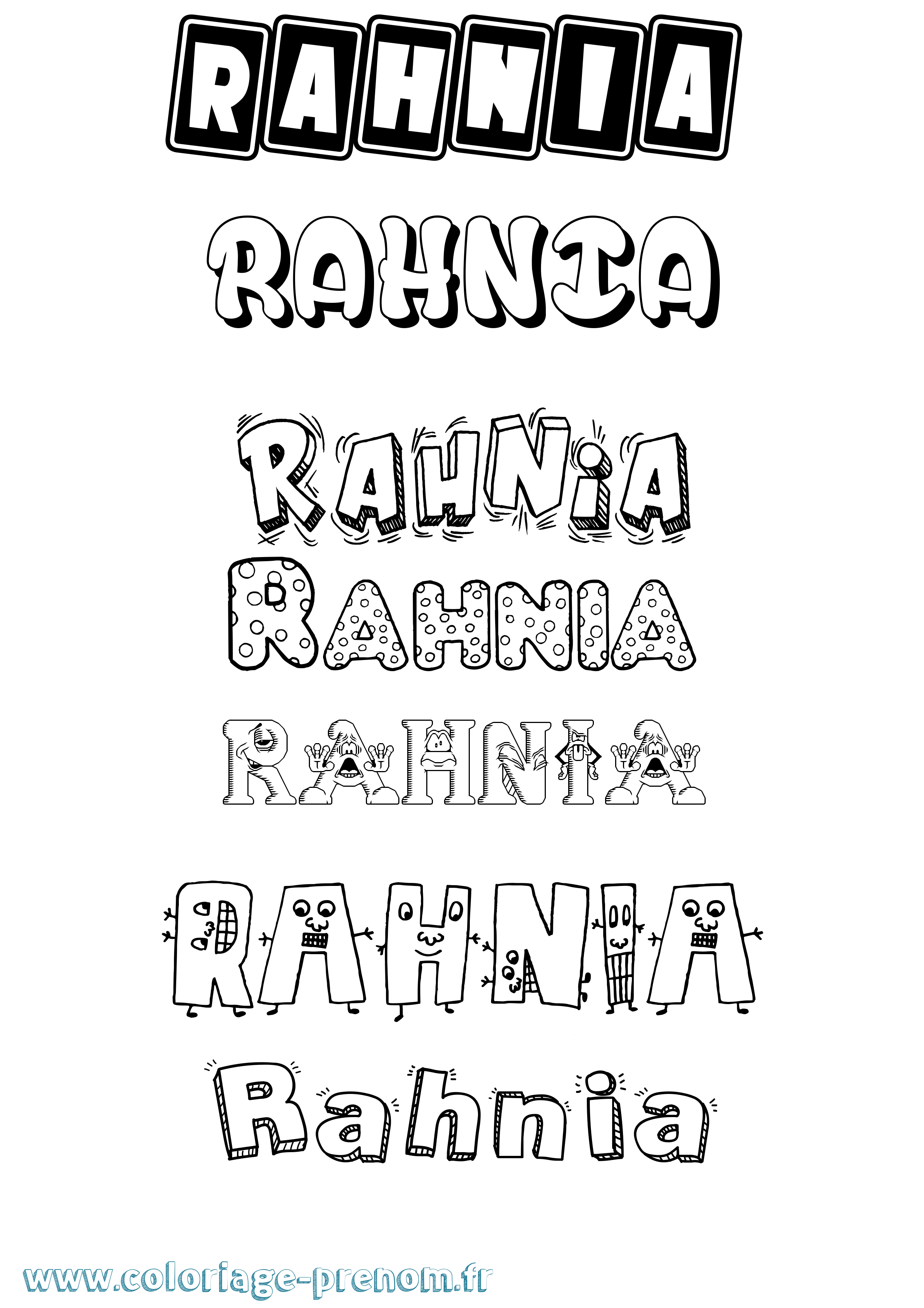 Coloriage Rahnia Fun Coloriage prénom Rahnia Fun