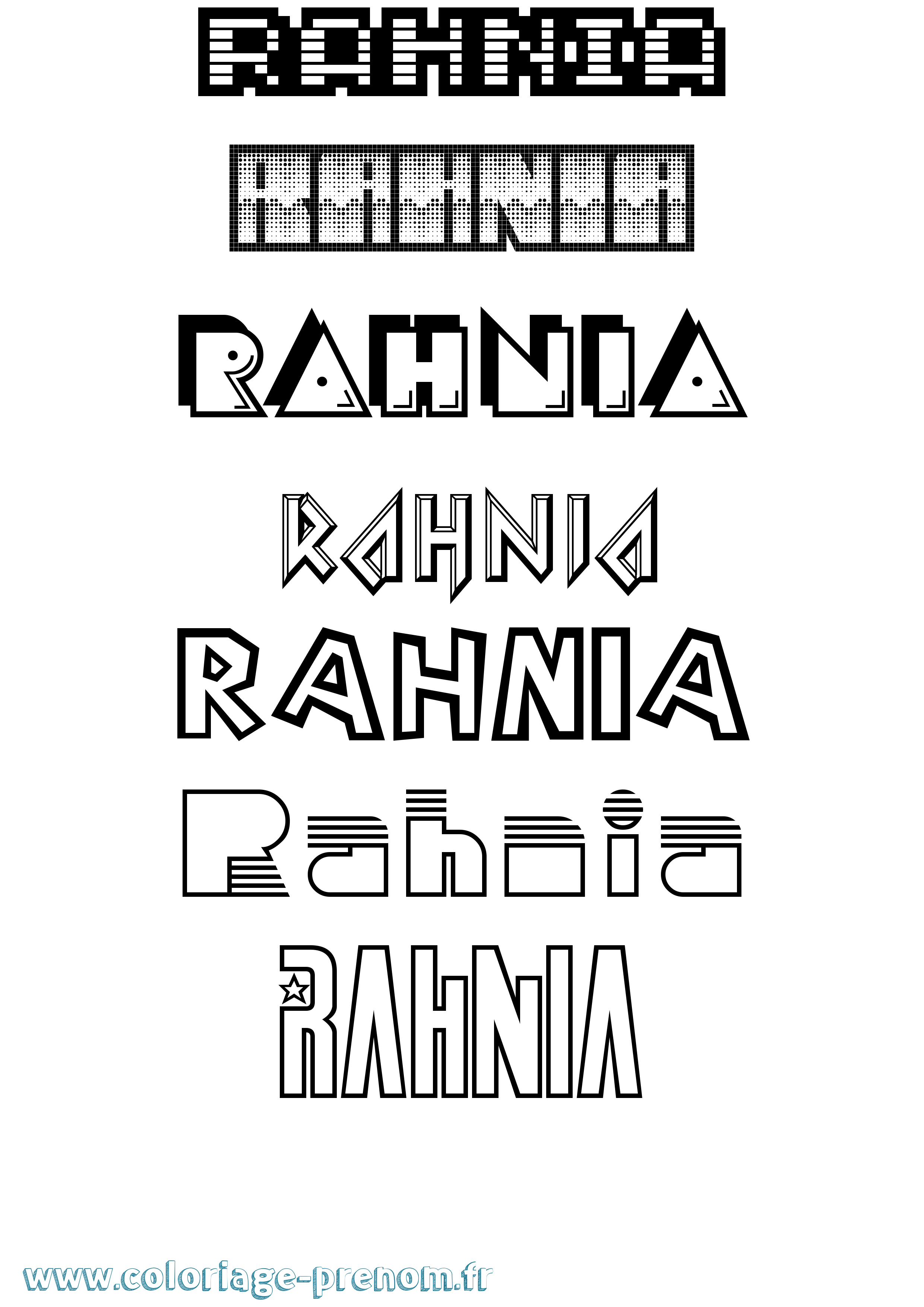 Coloriage Rahnia Jeux Vidéos Coloriage prénom Rahnia Jeux Vidéos