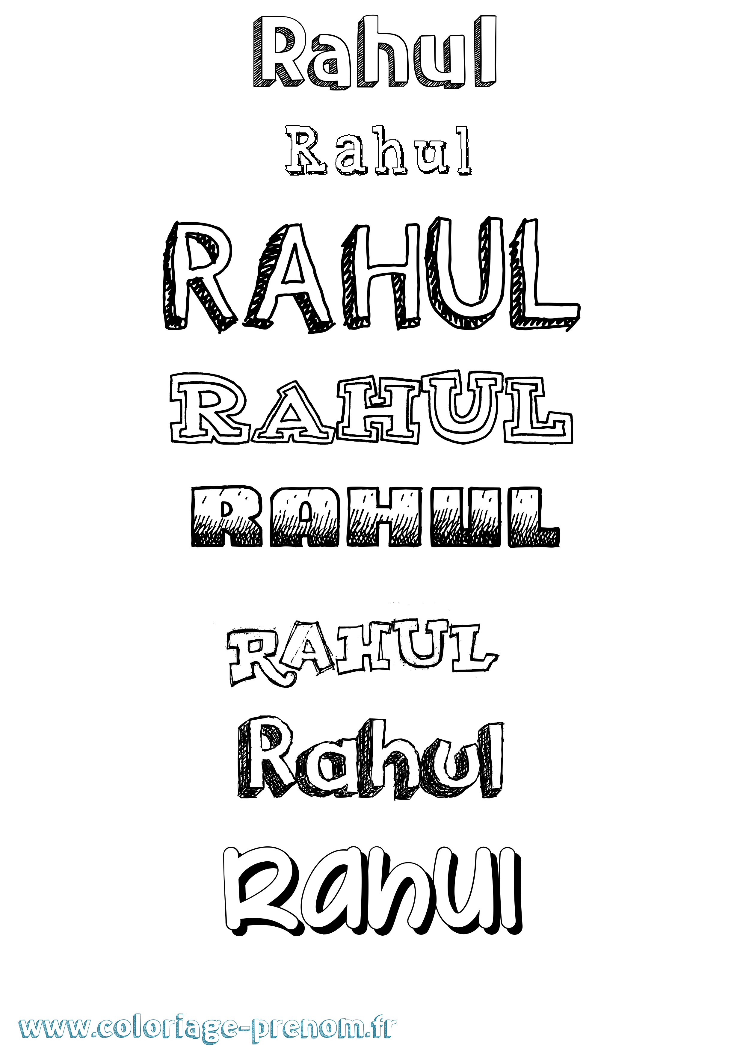 Coloriage prénom Rahul Dessiné