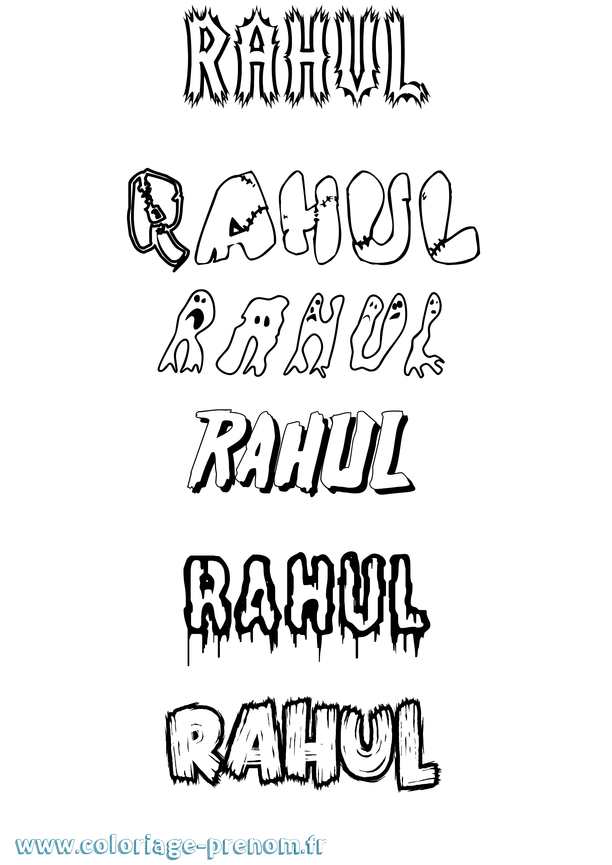 Coloriage prénom Rahul Frisson