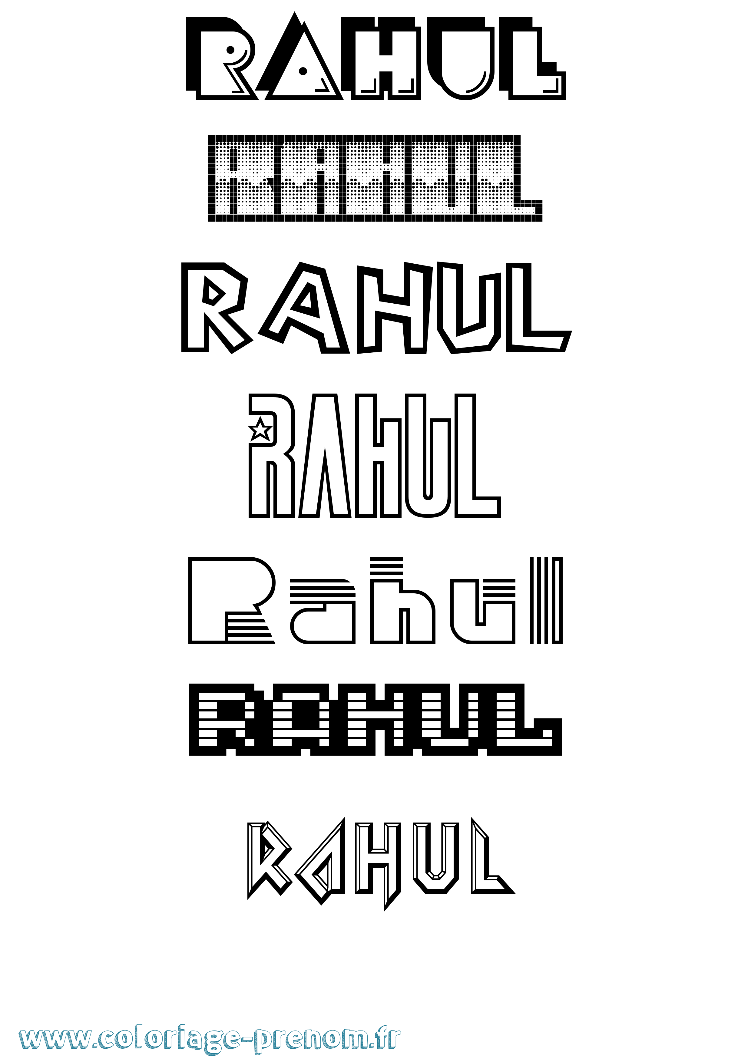 Coloriage prénom Rahul Jeux Vidéos