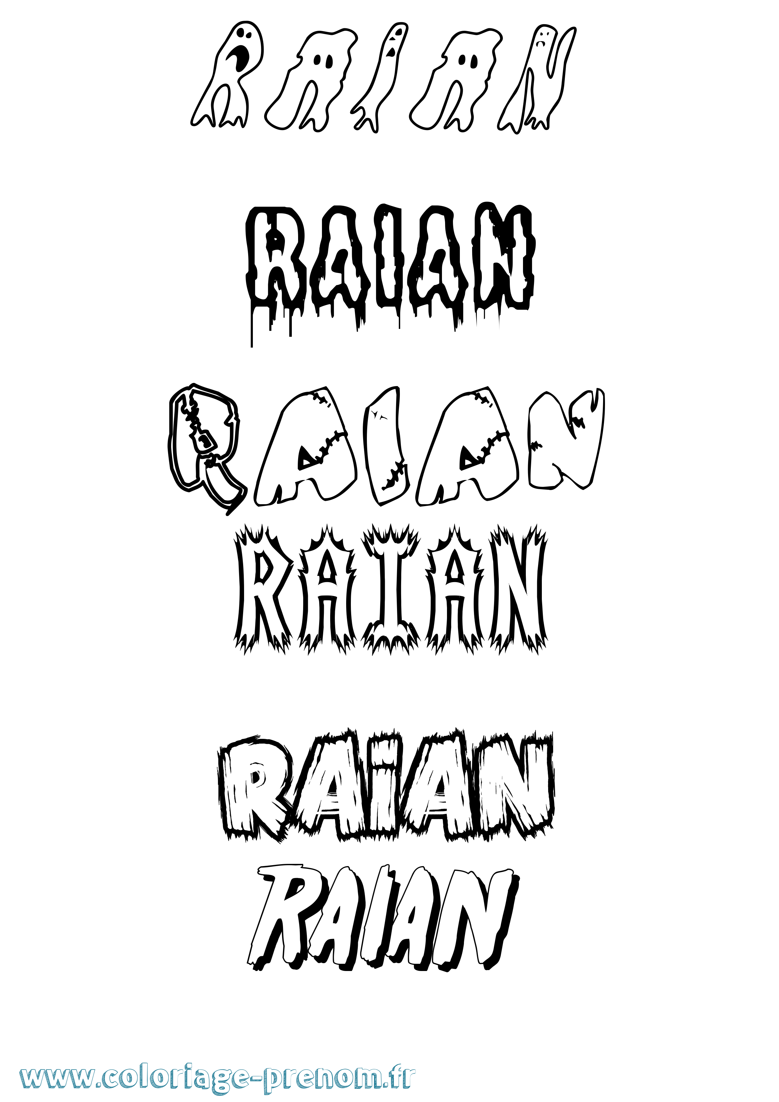 Coloriage Raian Frisson Coloriage prénom Raian Frisson