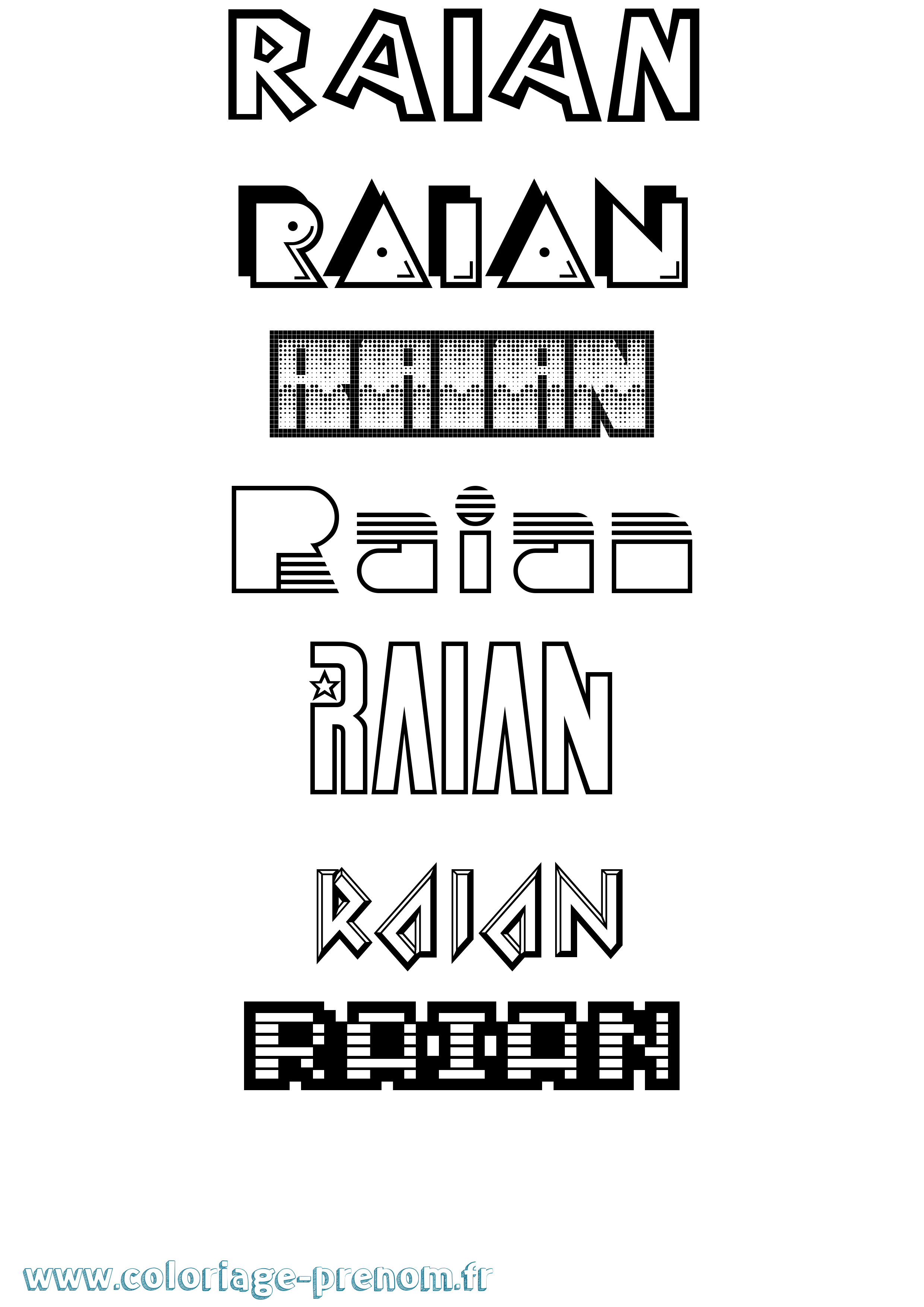 Coloriage Raian Jeux Vidéos Coloriage prénom Raian Jeux Vidéos