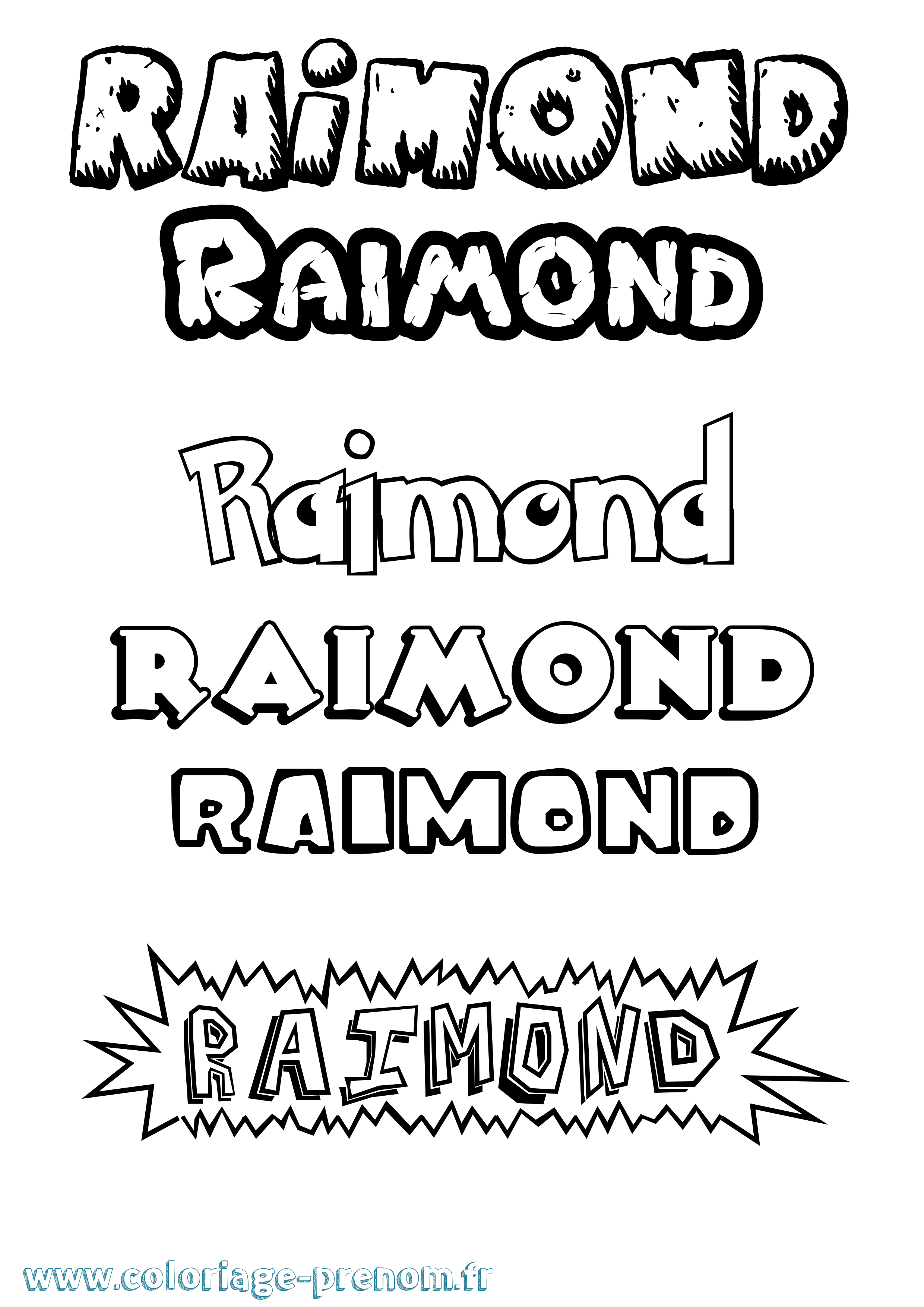 Coloriage prénom Raimond Dessin Animé
