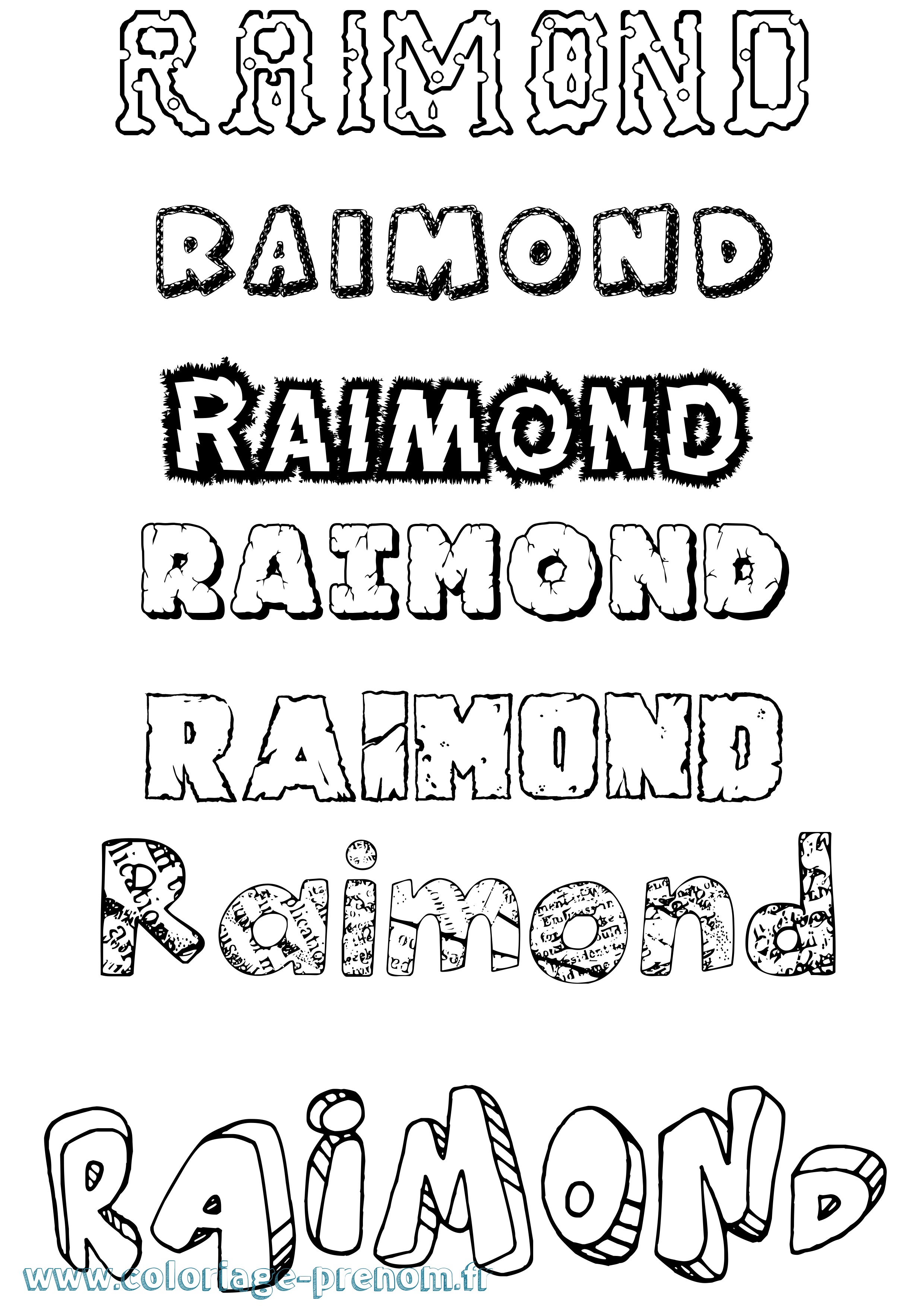 Coloriage prénom Raimond Destructuré