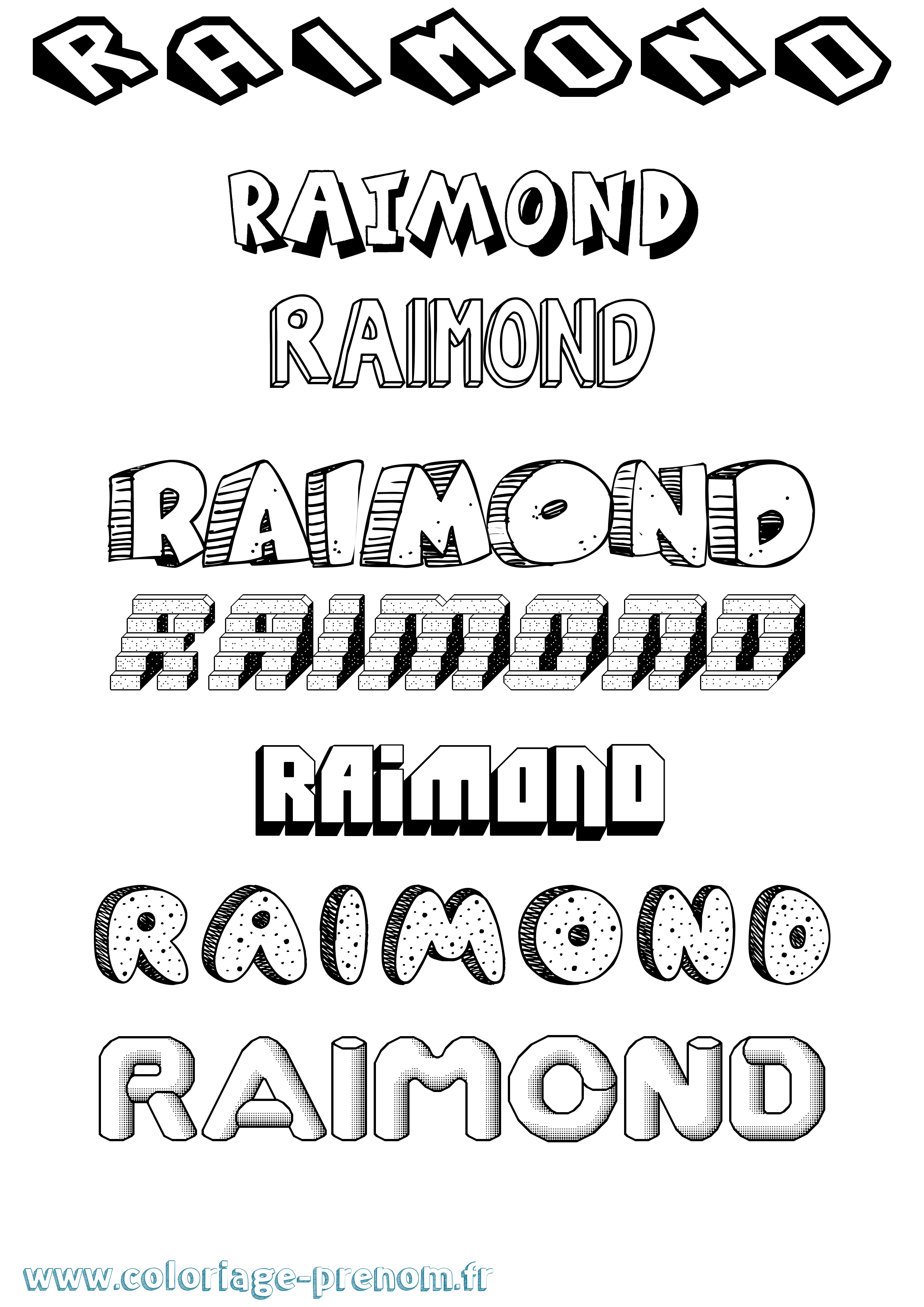 Coloriage prénom Raimond Effet 3D
