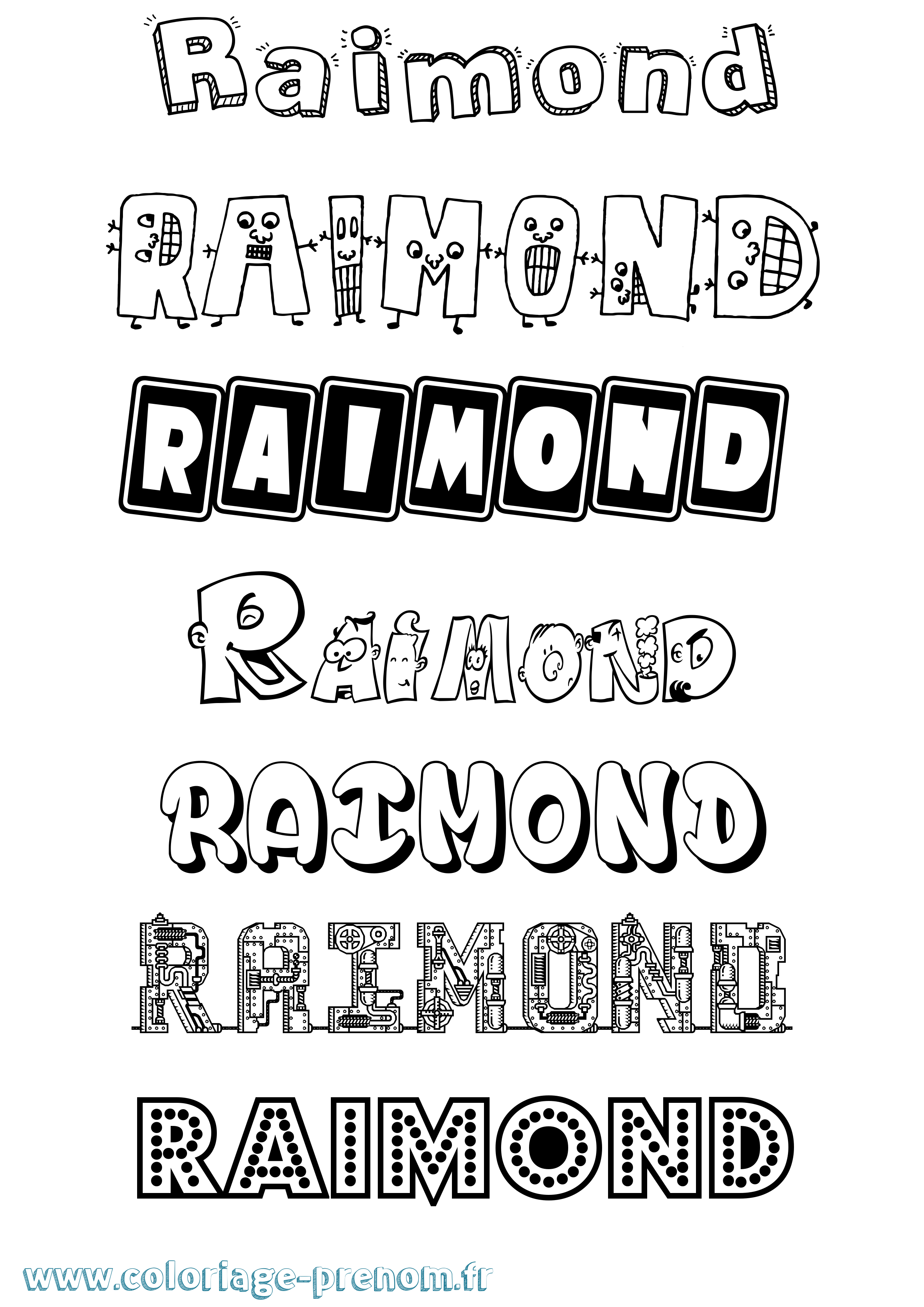 Coloriage prénom Raimond Fun