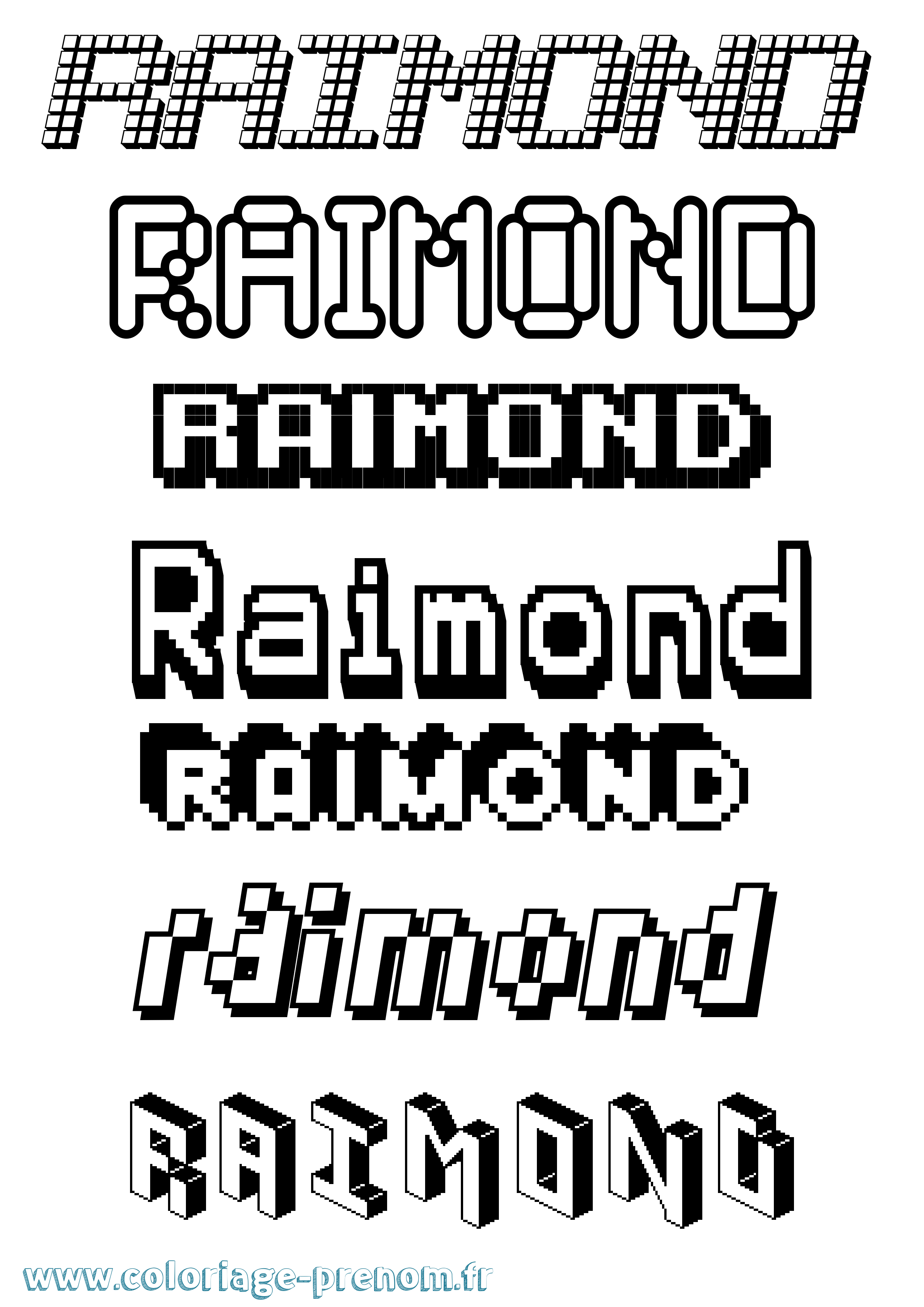 Coloriage prénom Raimond Pixel