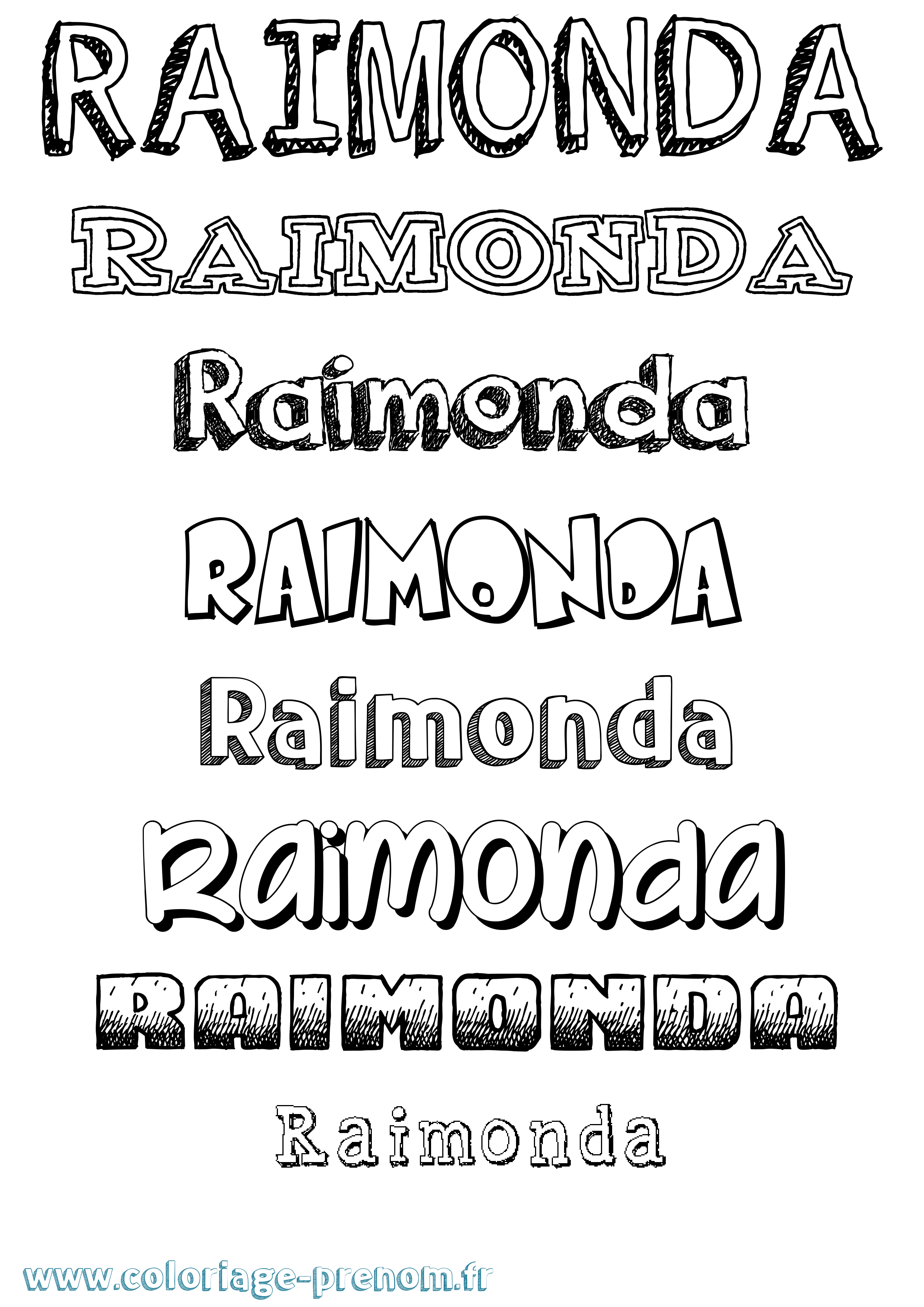 Coloriage Raimonda Dessiné Coloriage prénom Raimonda Dessiné