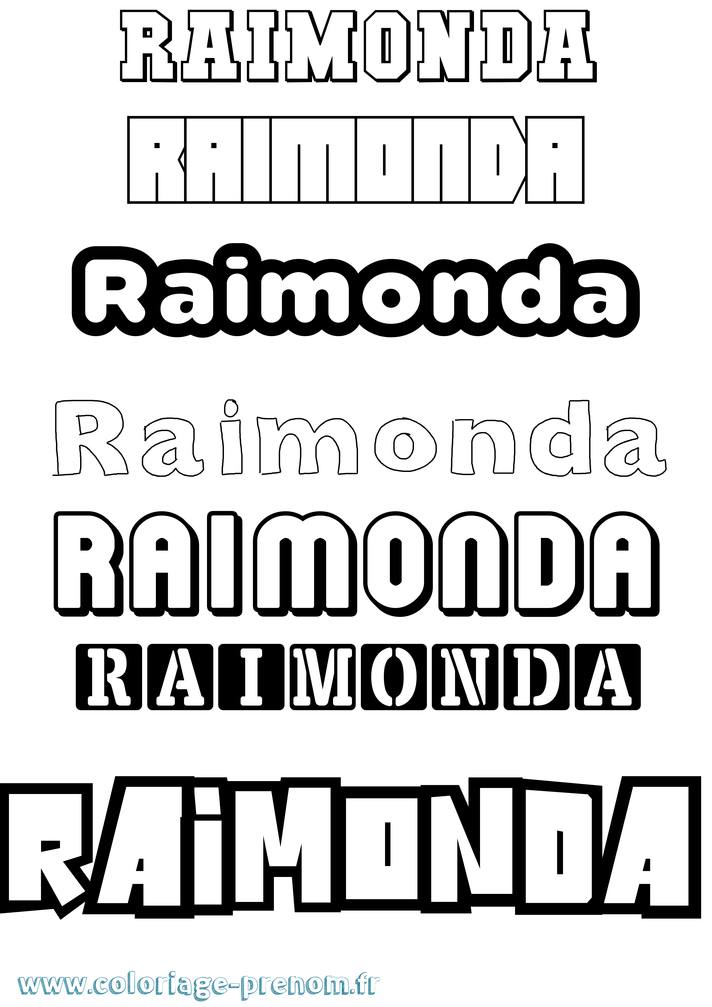 Coloriage Raimonda Simple Coloriage prénom Raimonda Simple