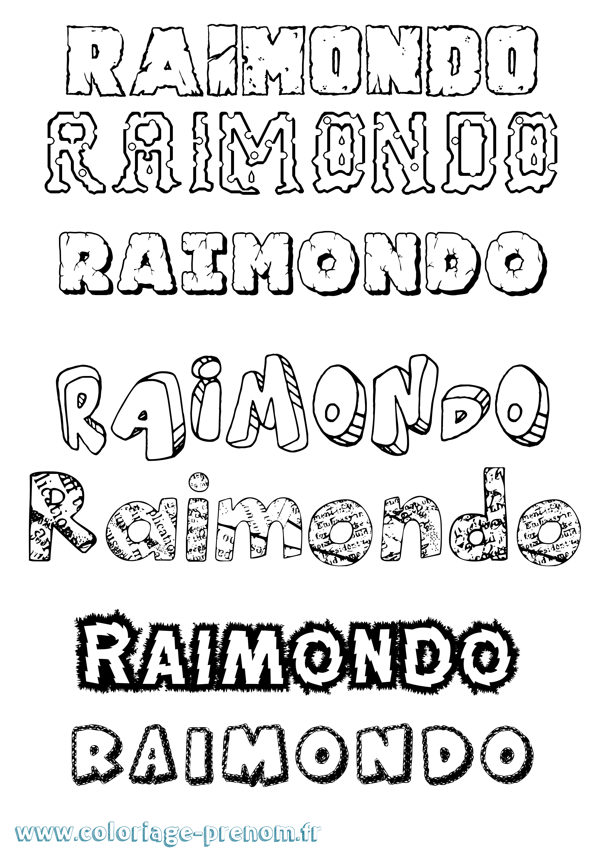 Coloriage prénom Raimondo Destructuré