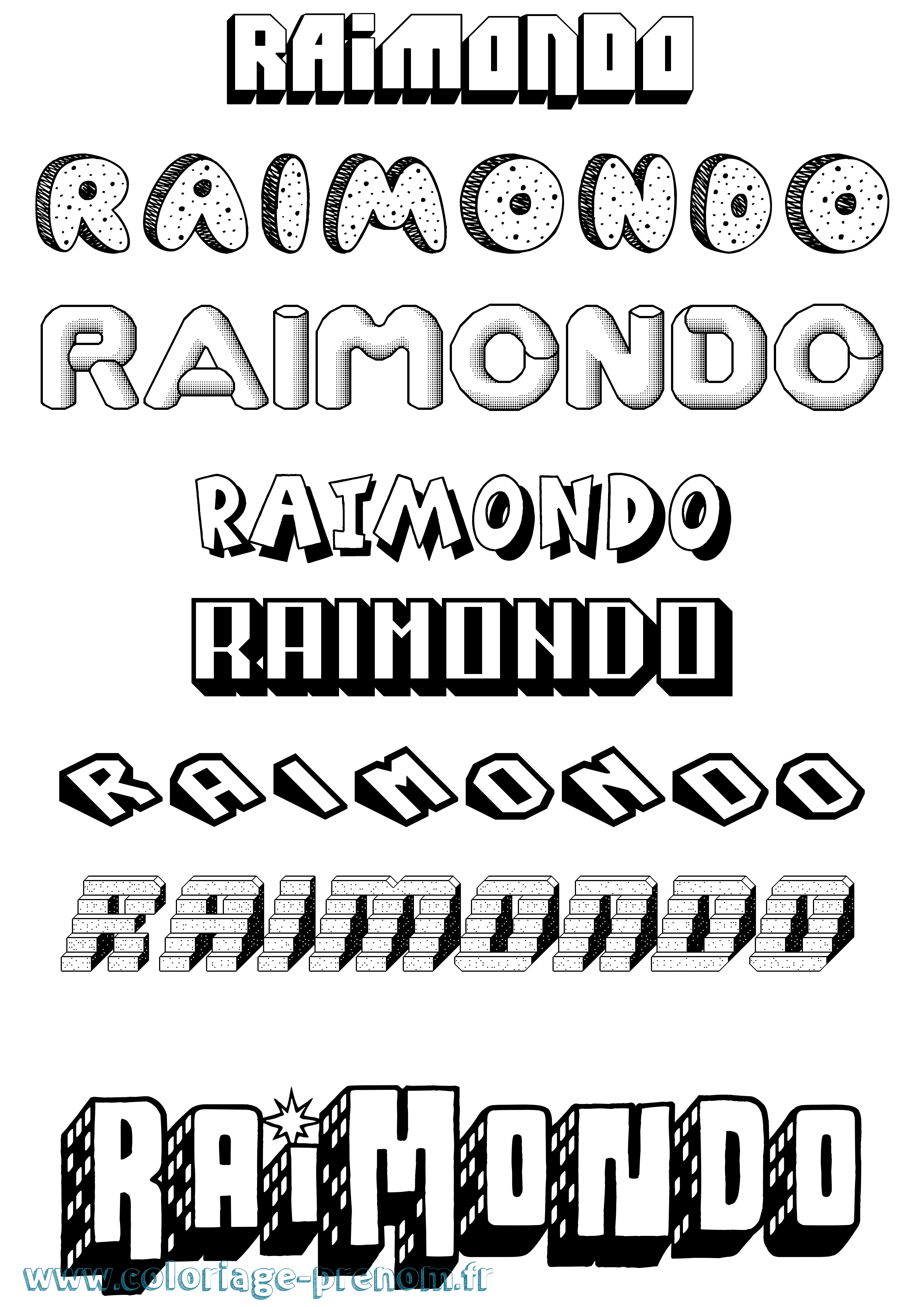Coloriage prénom Raimondo Effet 3D