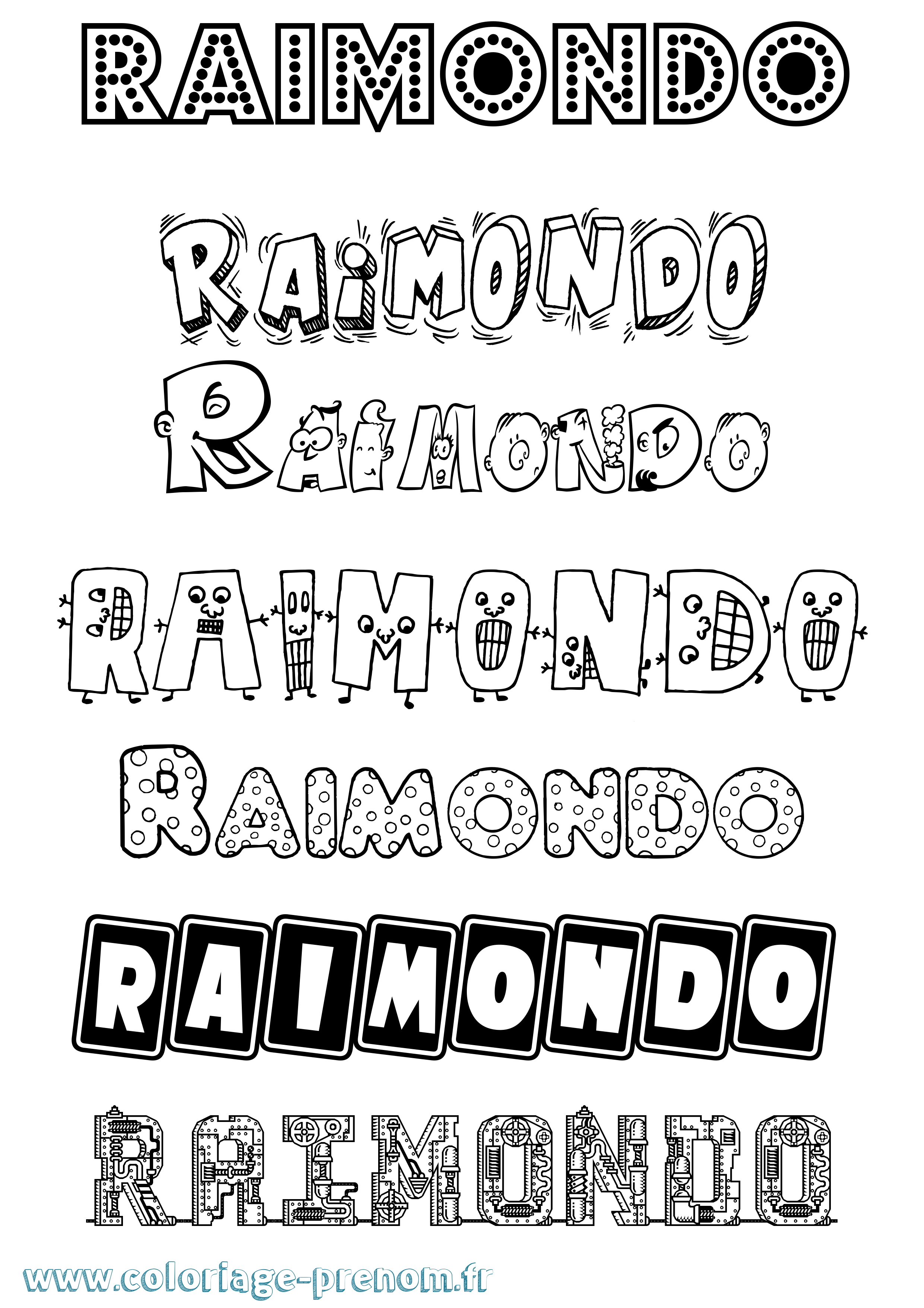 Coloriage prénom Raimondo Fun