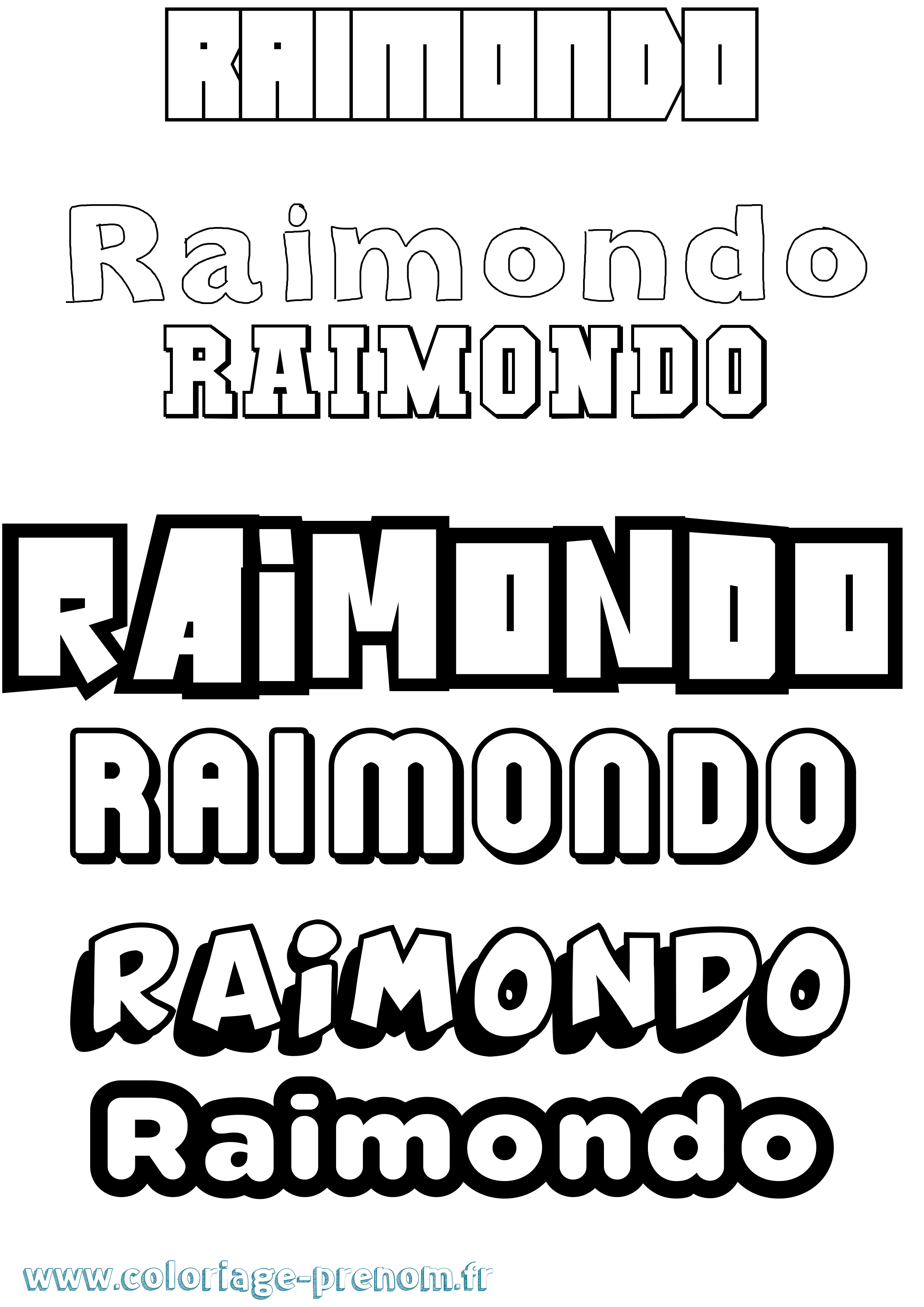 Coloriage prénom Raimondo Simple
