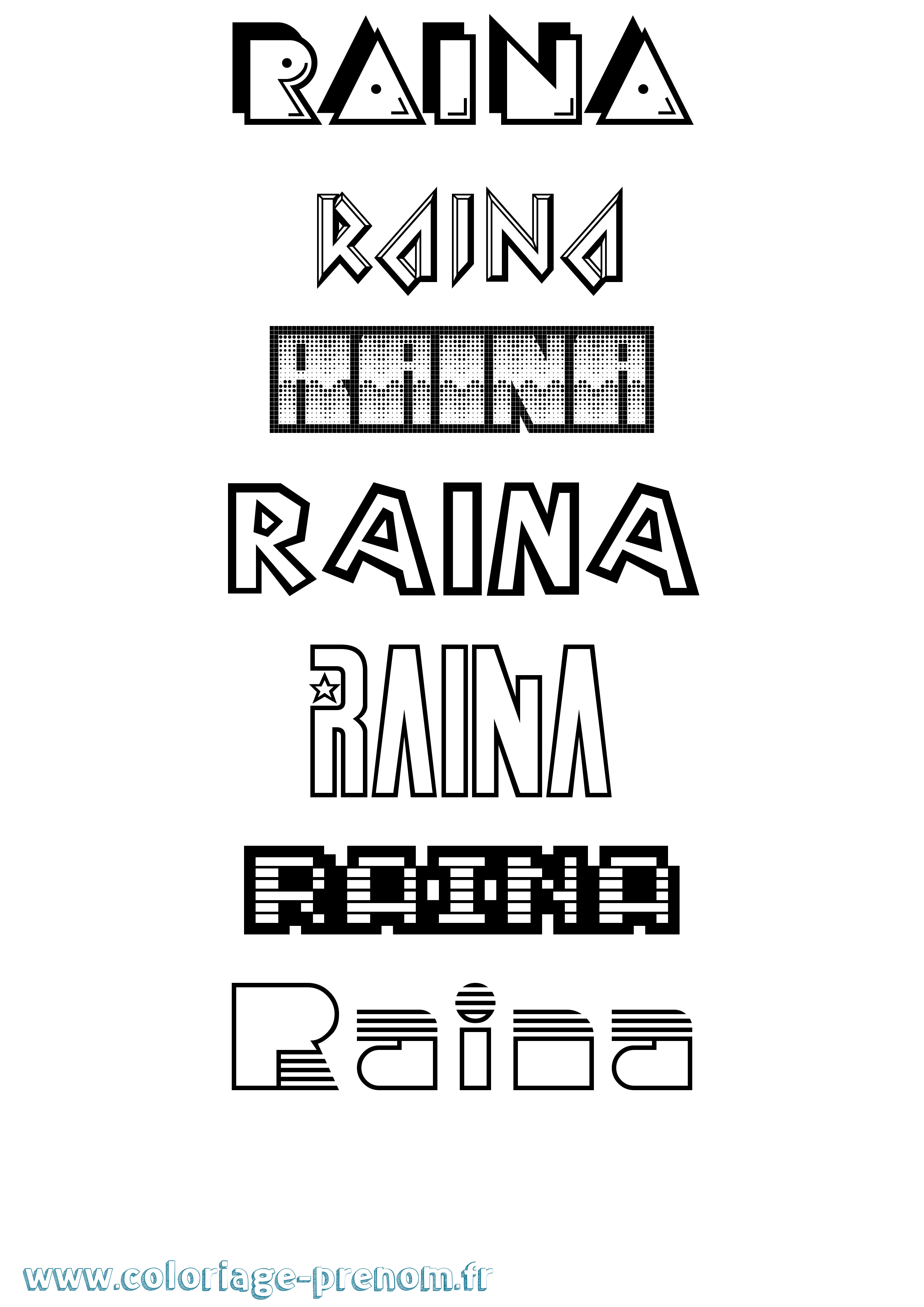 Coloriage Raina Jeux Vidéos Coloriage prénom Raina Jeux Vidéos