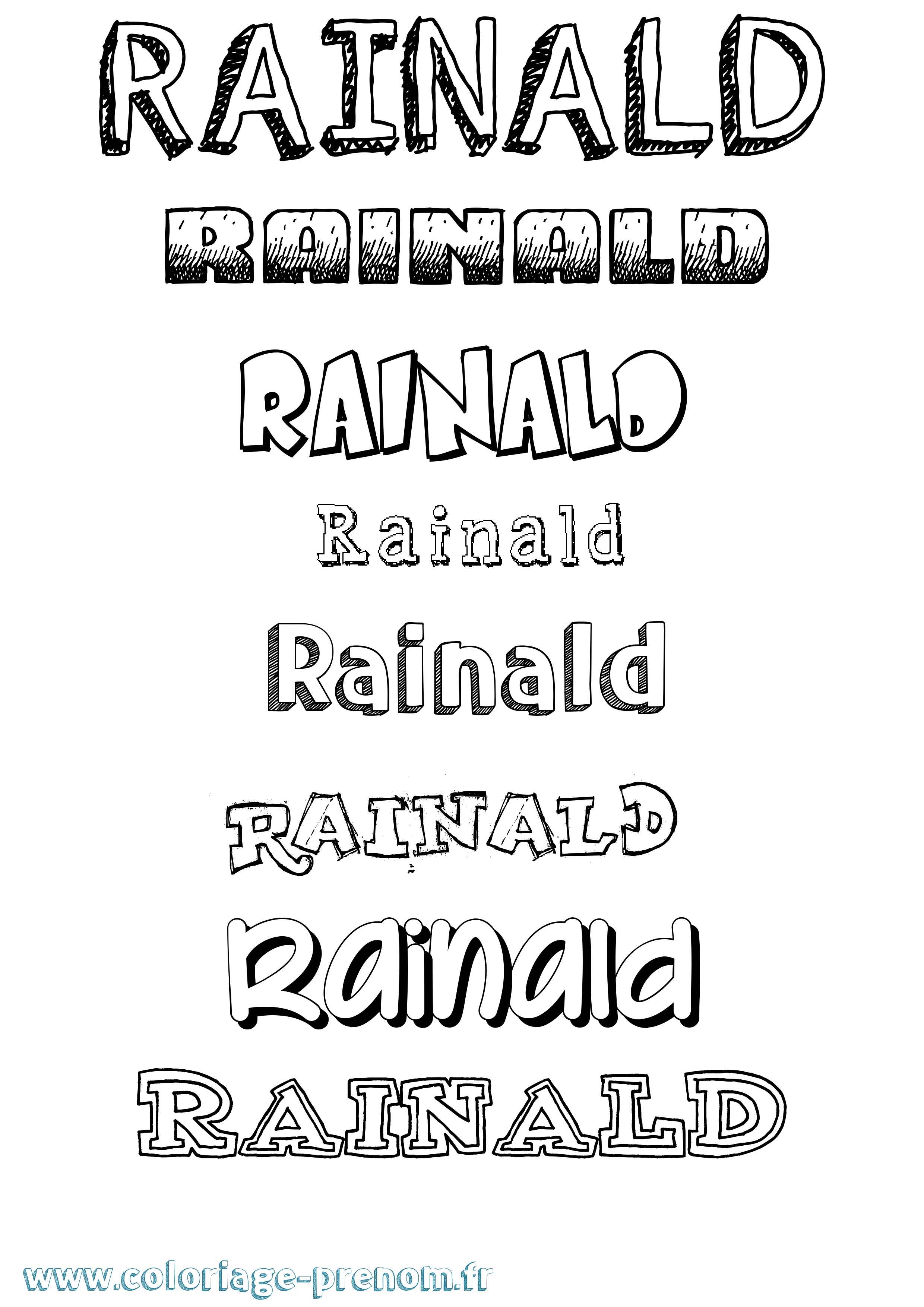 Coloriage prénom Rainald Dessiné