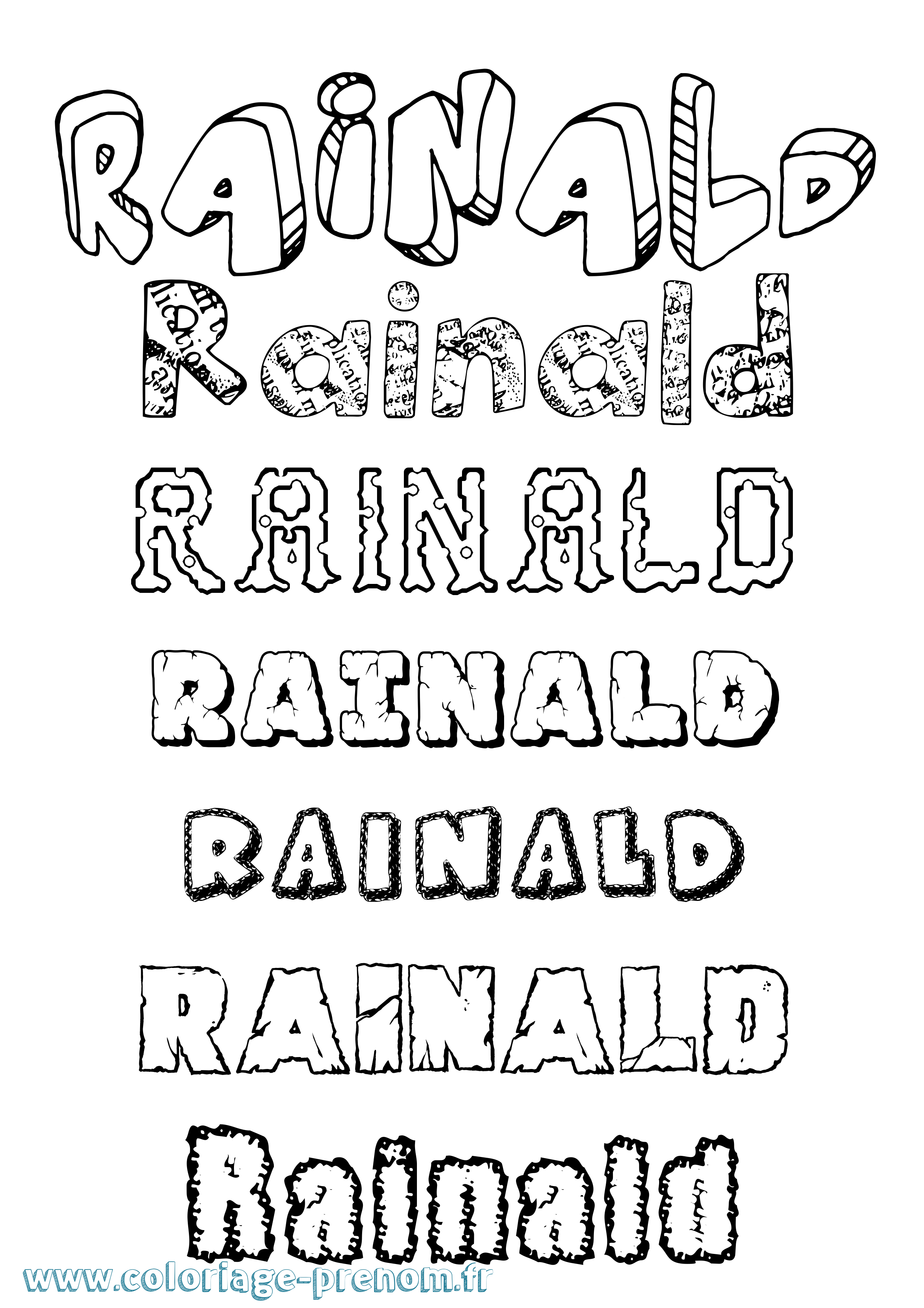 Coloriage prénom Rainald Destructuré