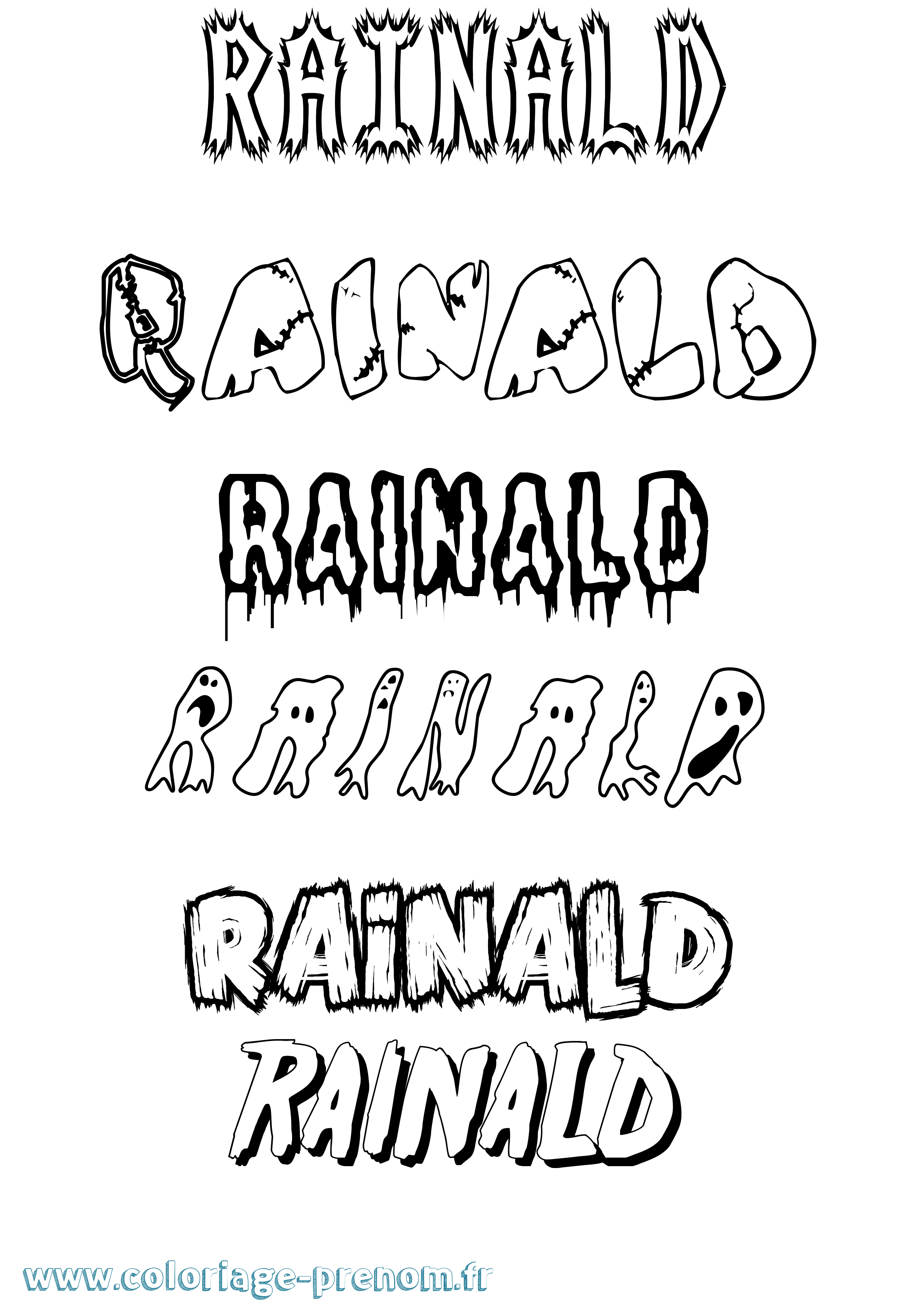Coloriage prénom Rainald Frisson