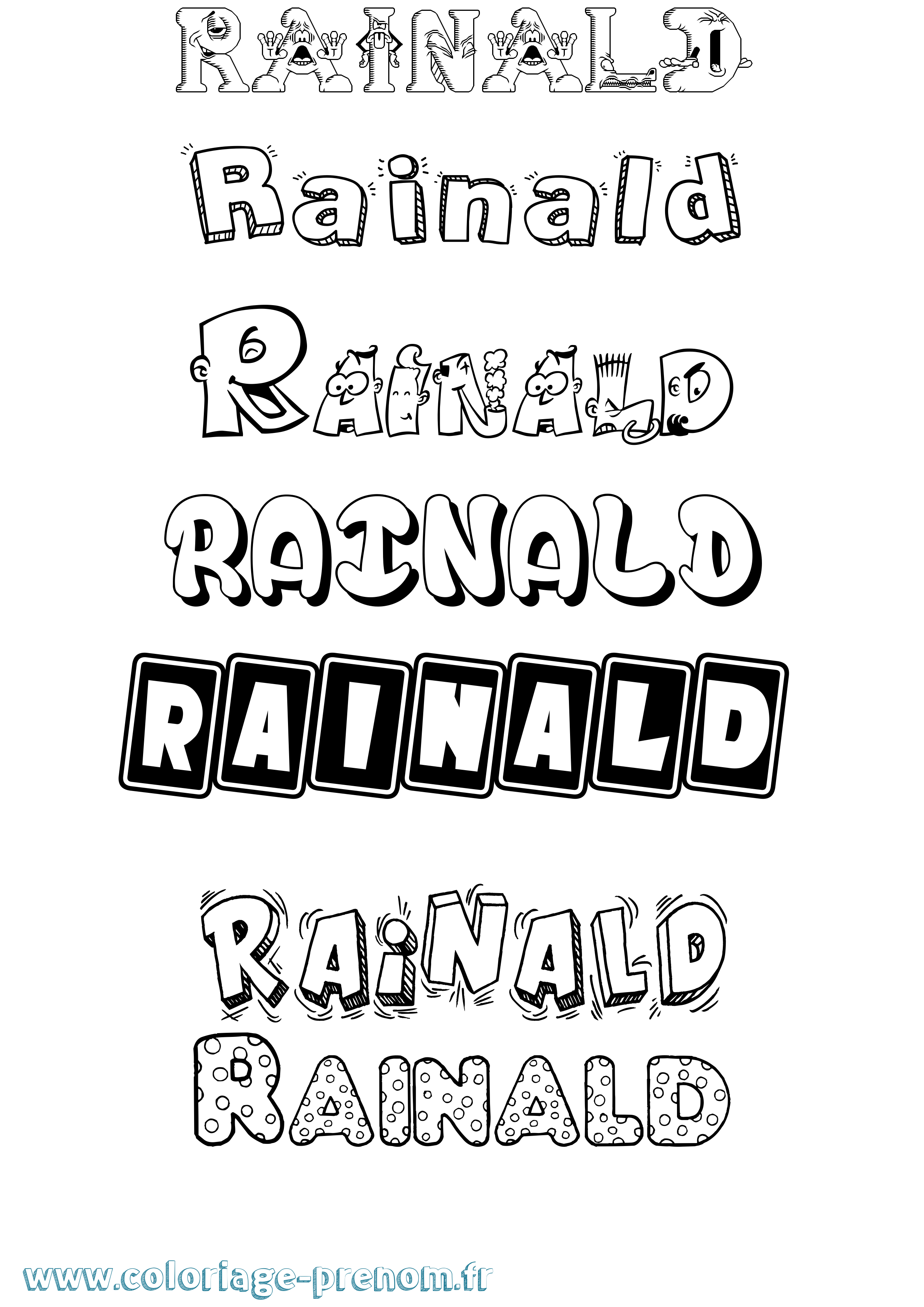 Coloriage prénom Rainald Fun