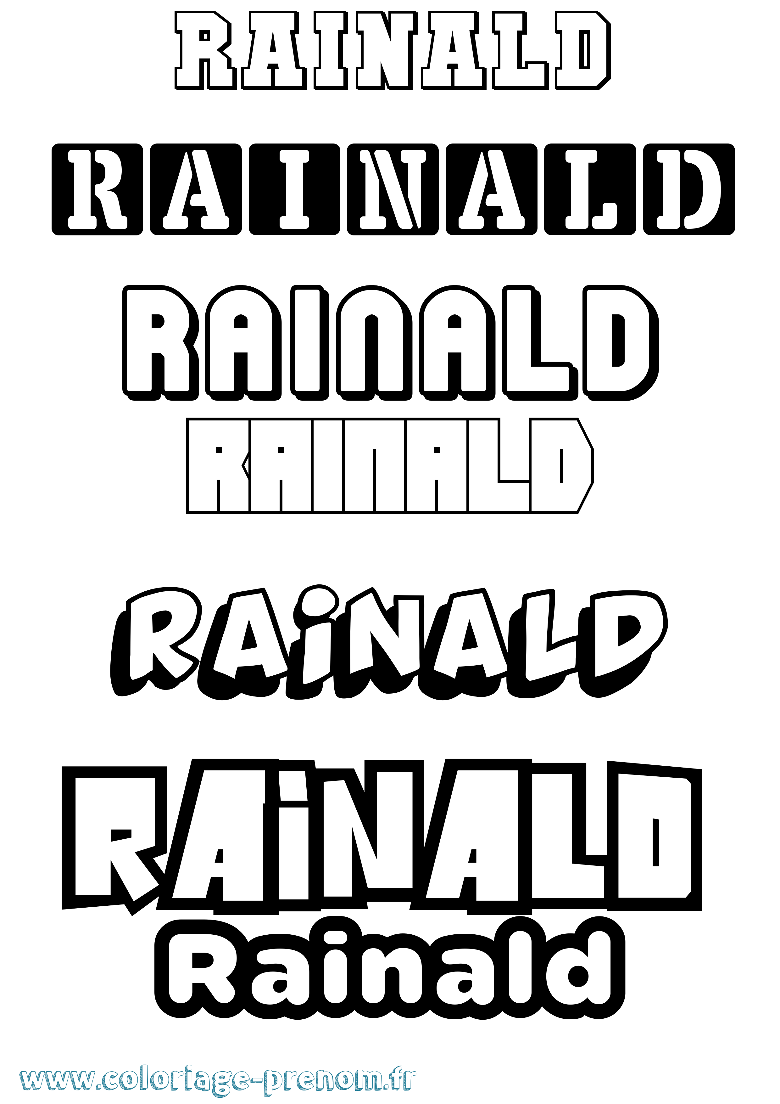 Coloriage prénom Rainald Simple