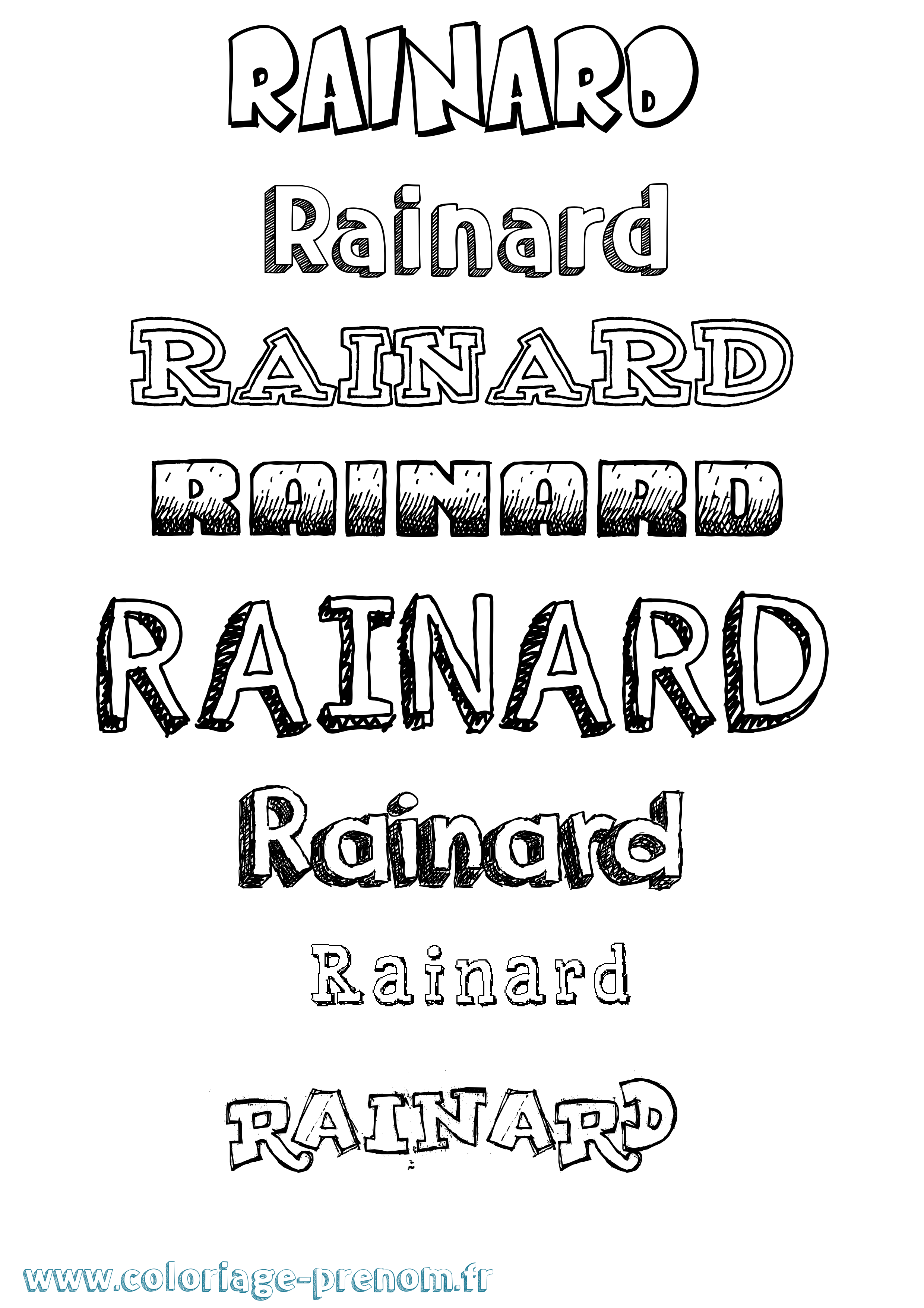 Coloriage prénom Rainard Dessiné