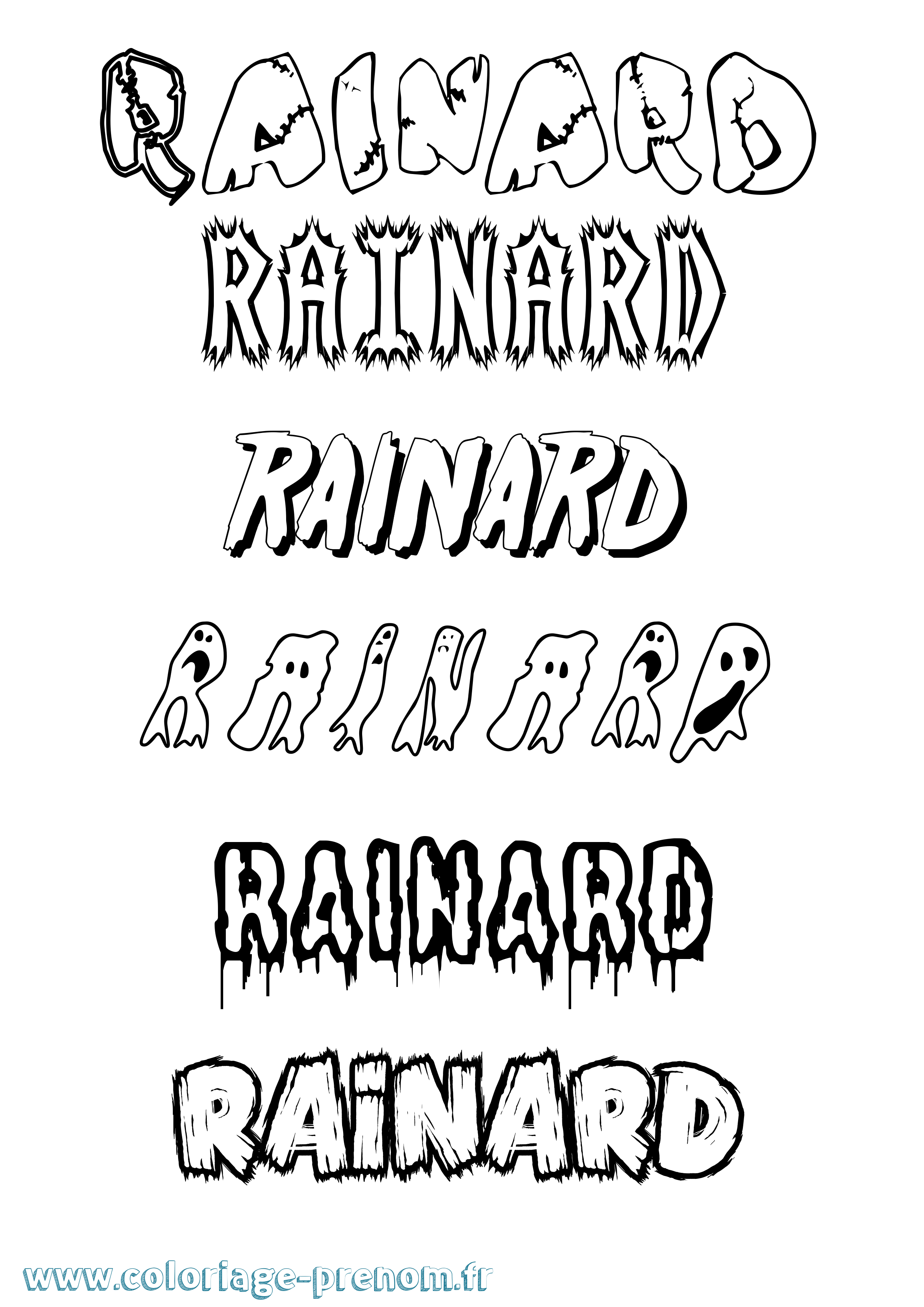 Coloriage prénom Rainard Frisson