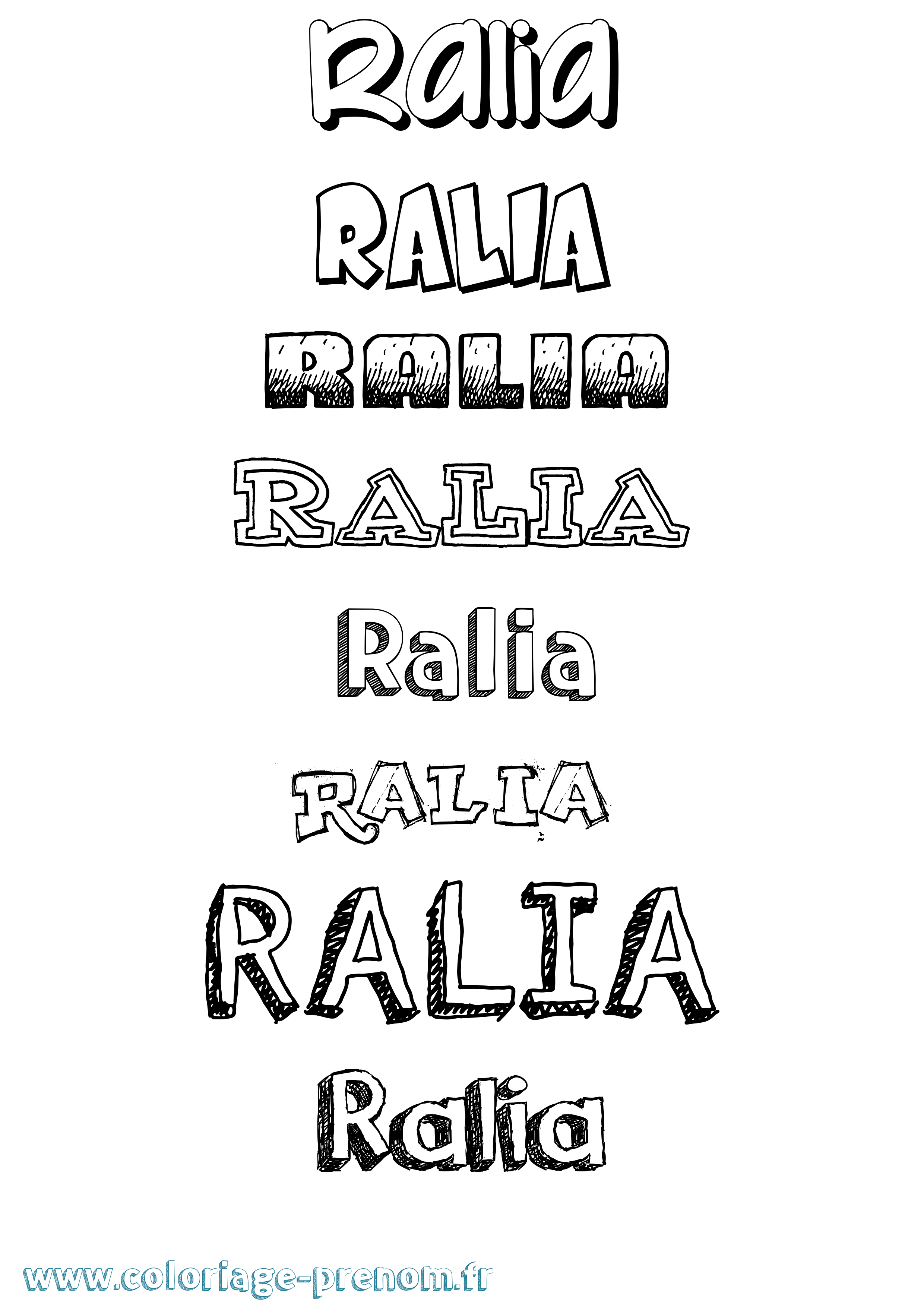 Coloriage prénom Ralia Dessiné