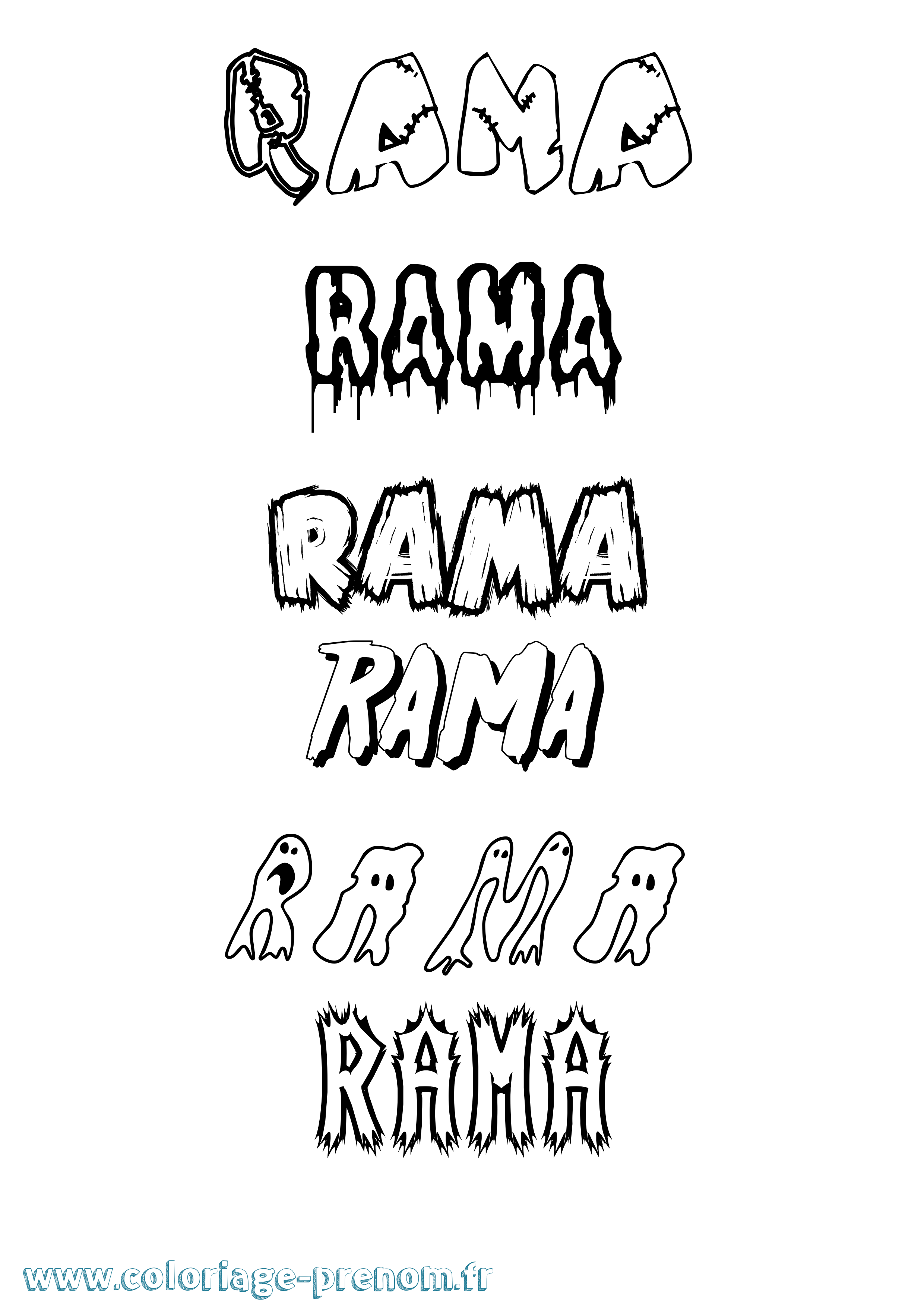 Coloriage prénom Rama Frisson