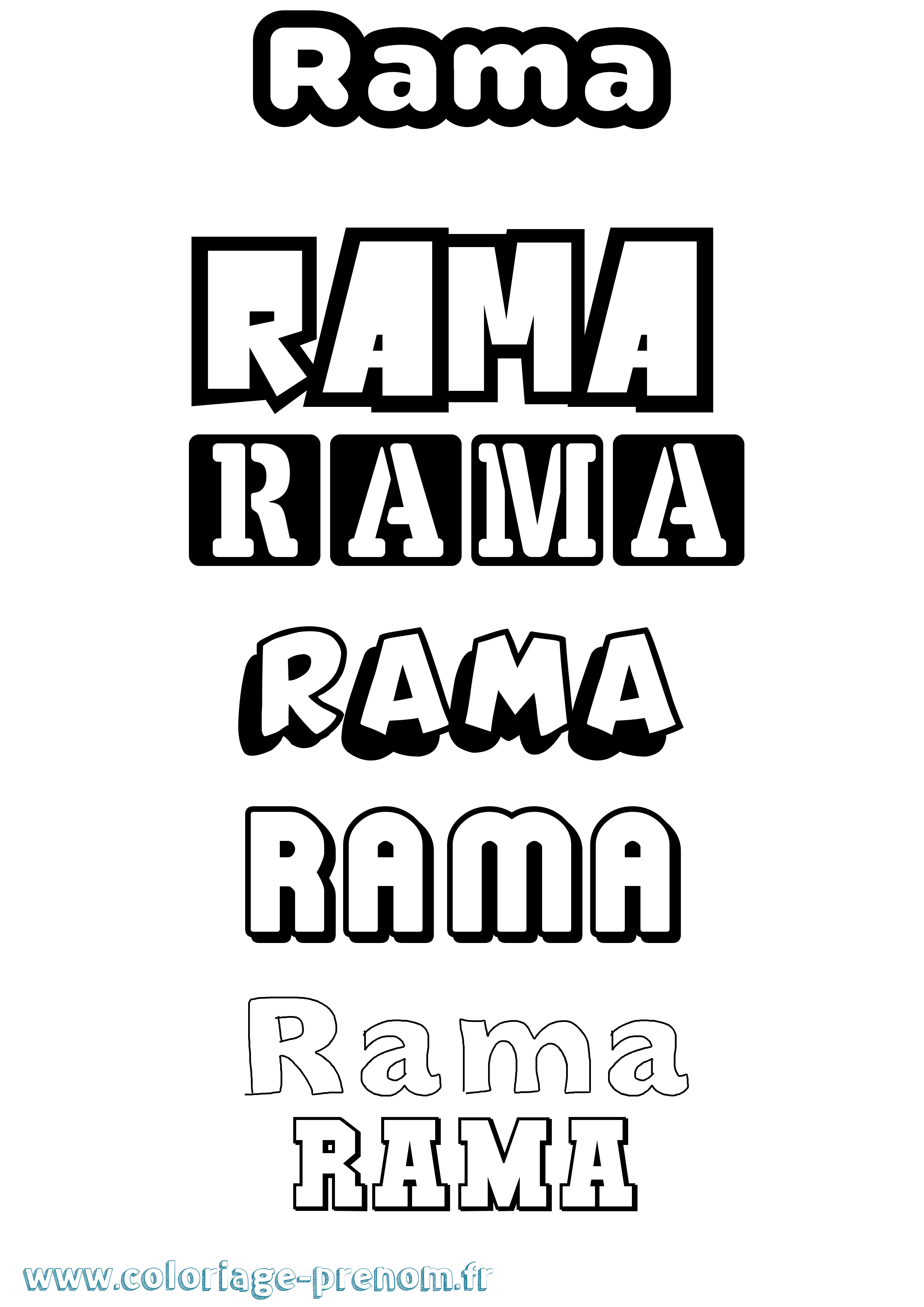 Coloriage prénom Rama Simple