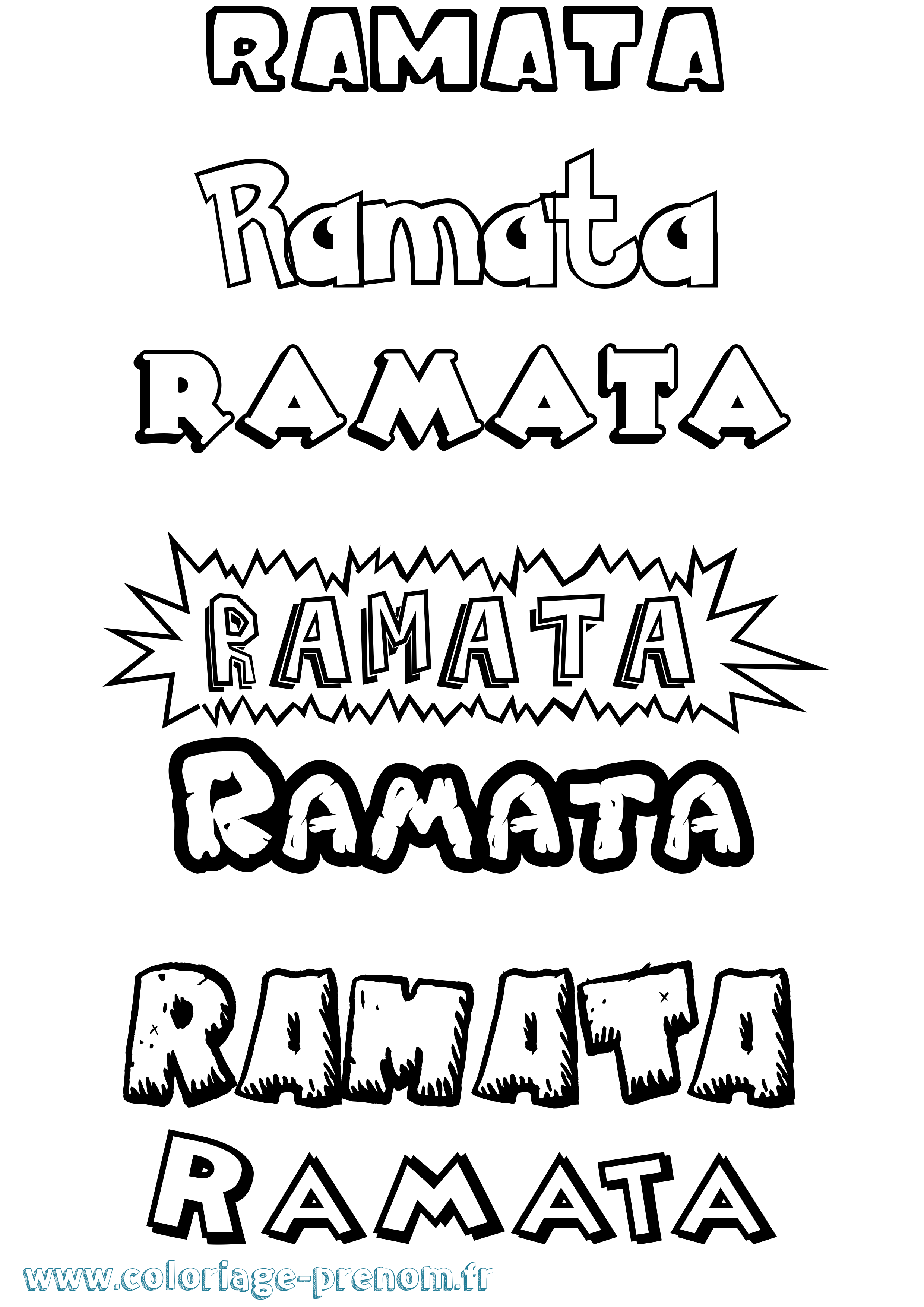 Coloriage prénom Ramata Dessin Animé