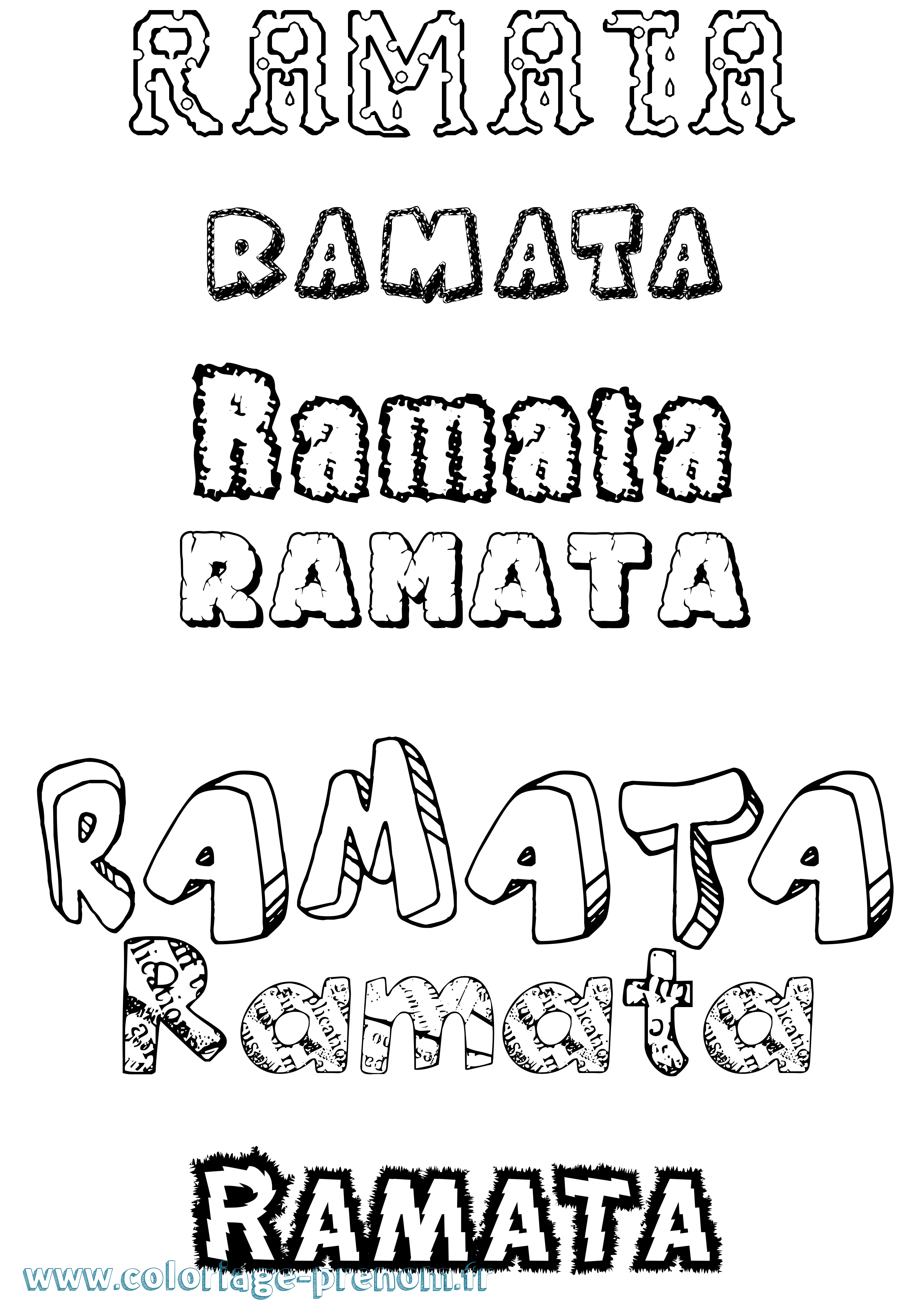 Coloriage prénom Ramata Destructuré