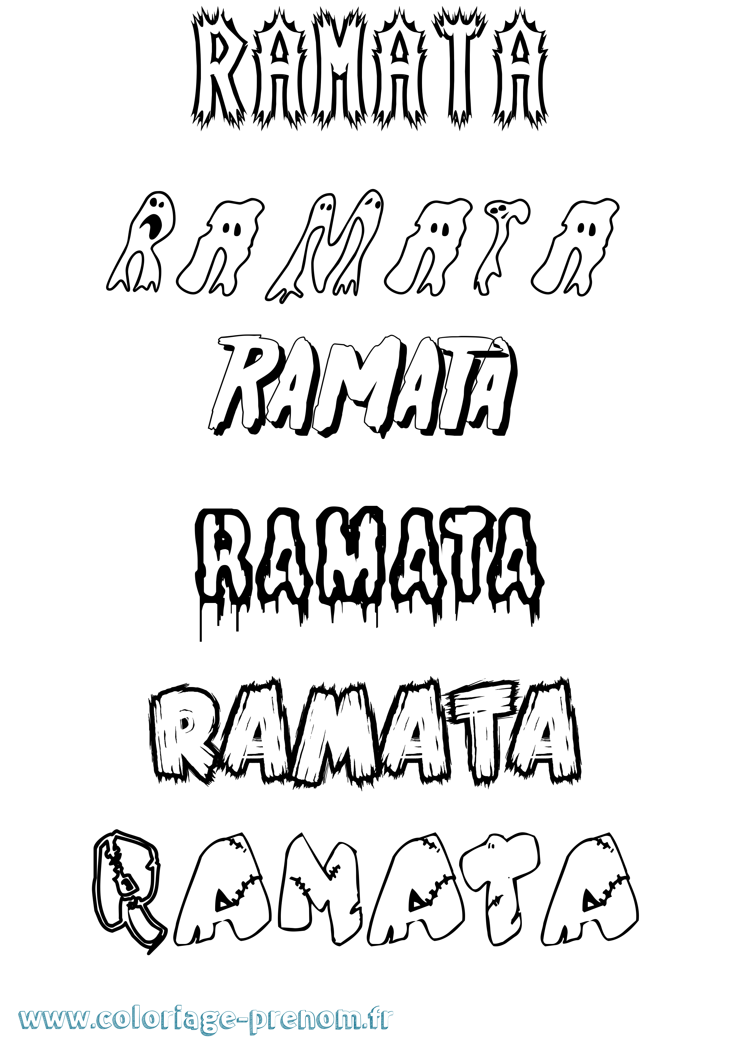 Coloriage prénom Ramata Frisson