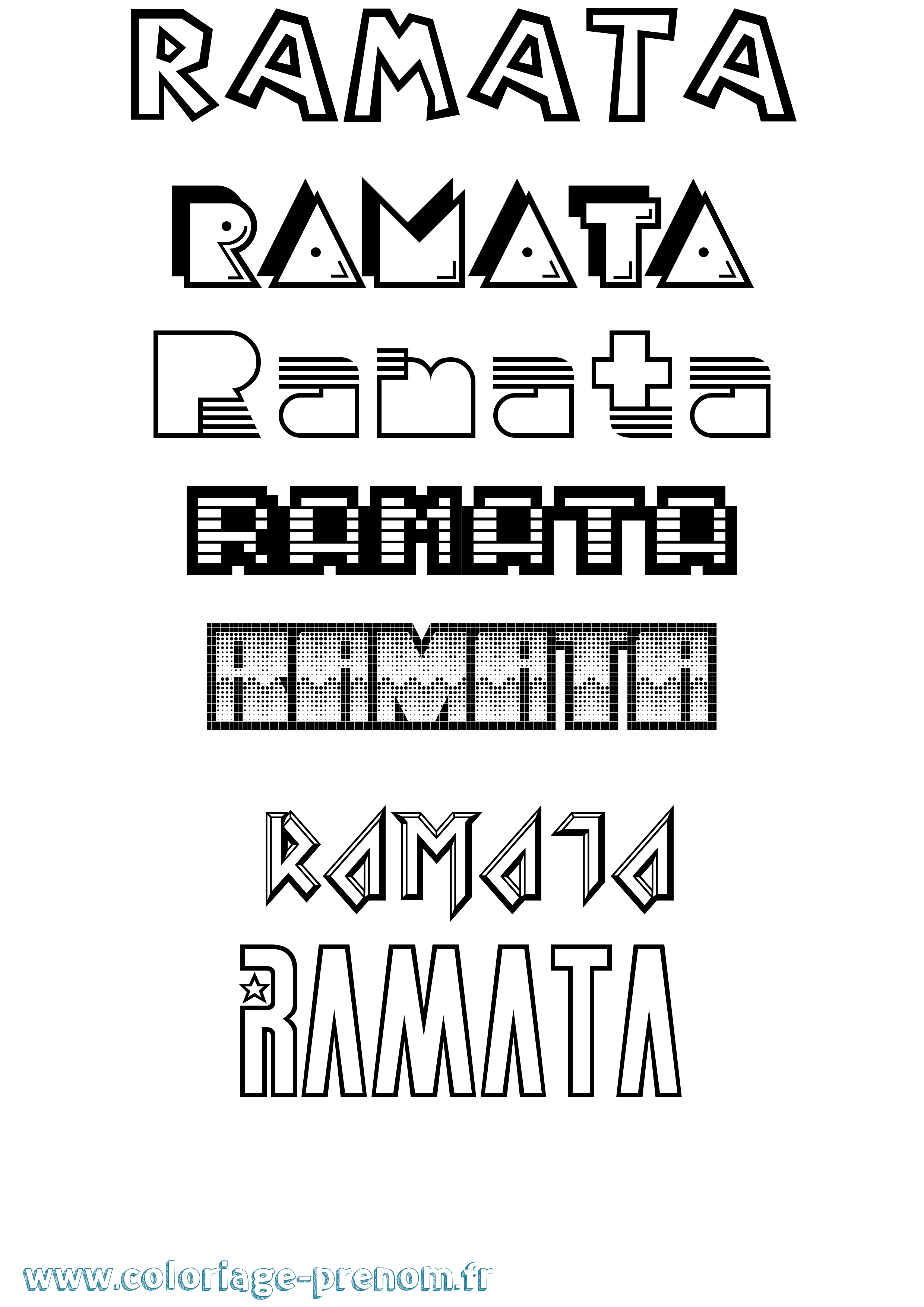 Coloriage prénom Ramata
