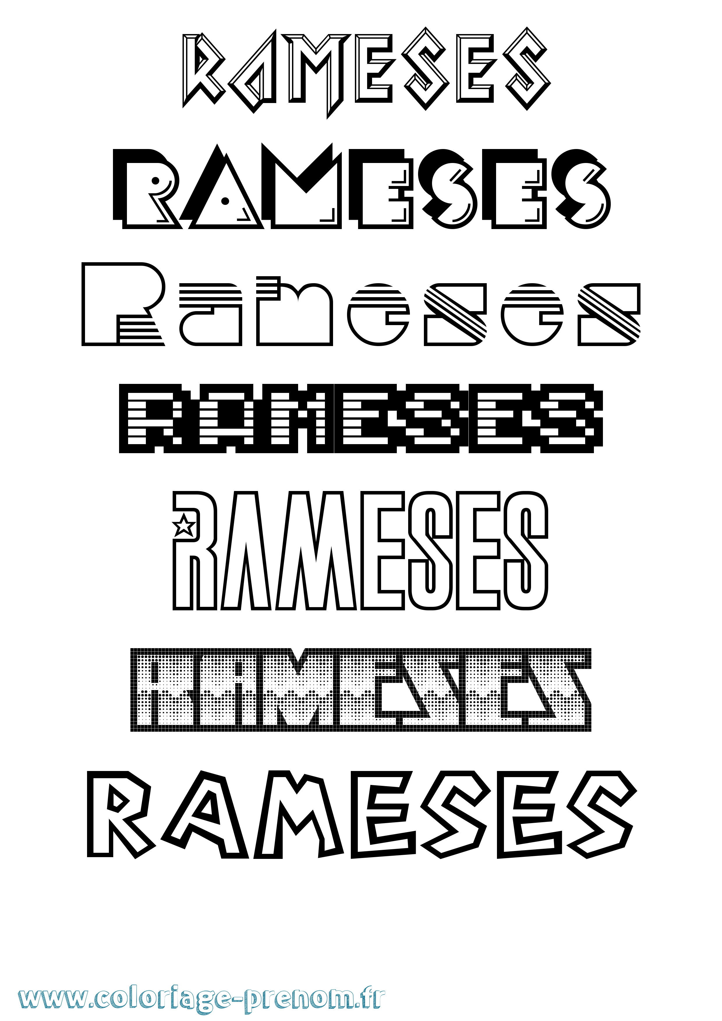 Coloriage prénom Rameses Jeux Vidéos