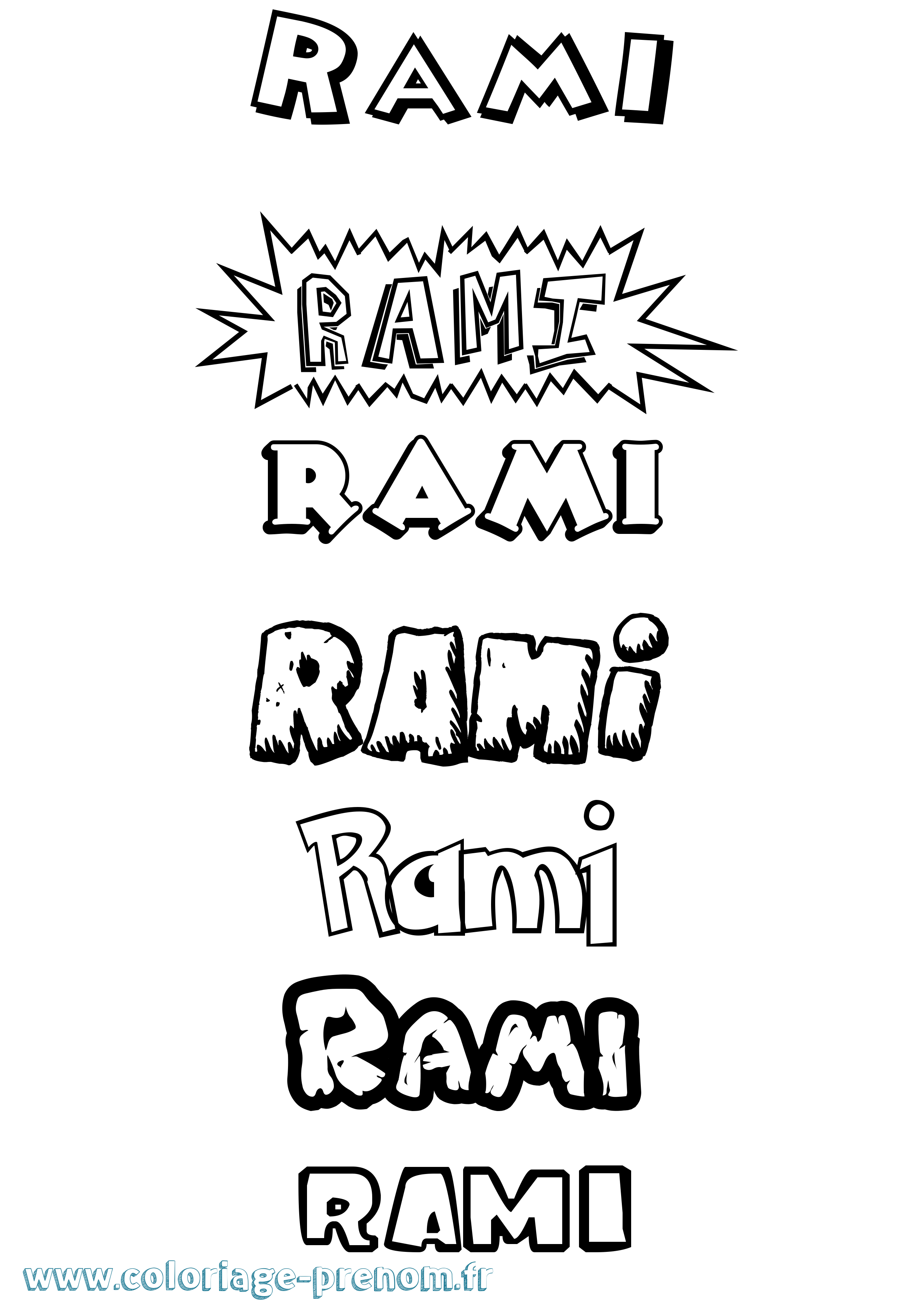 Coloriage prénom Rami