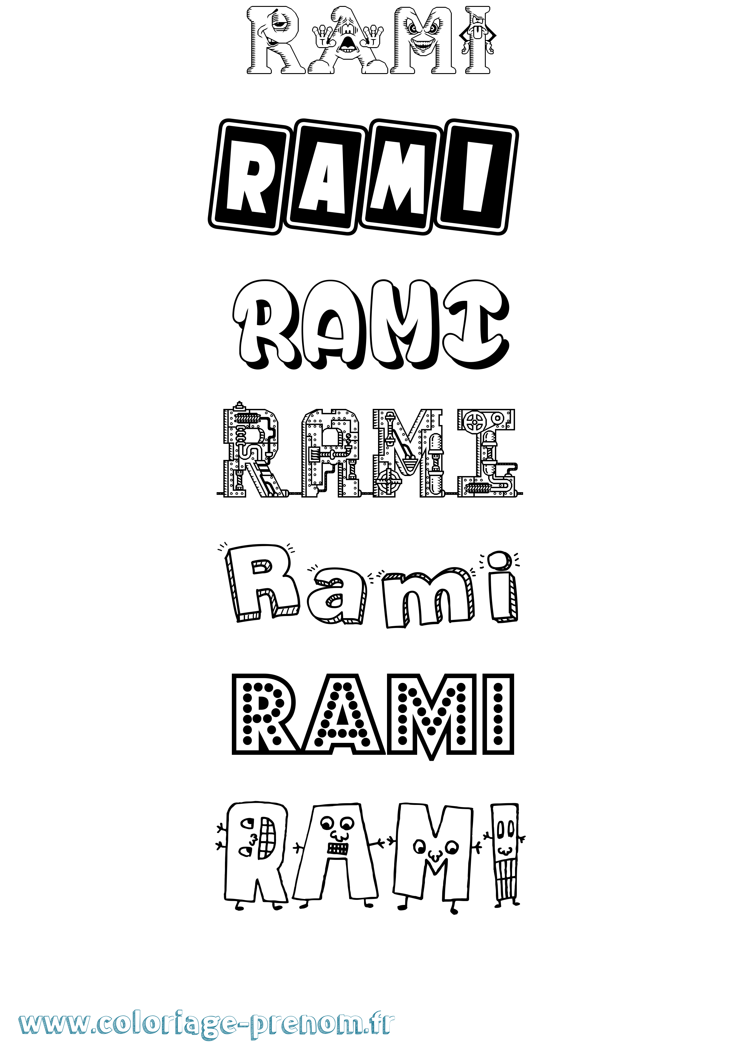 Coloriage prénom Rami