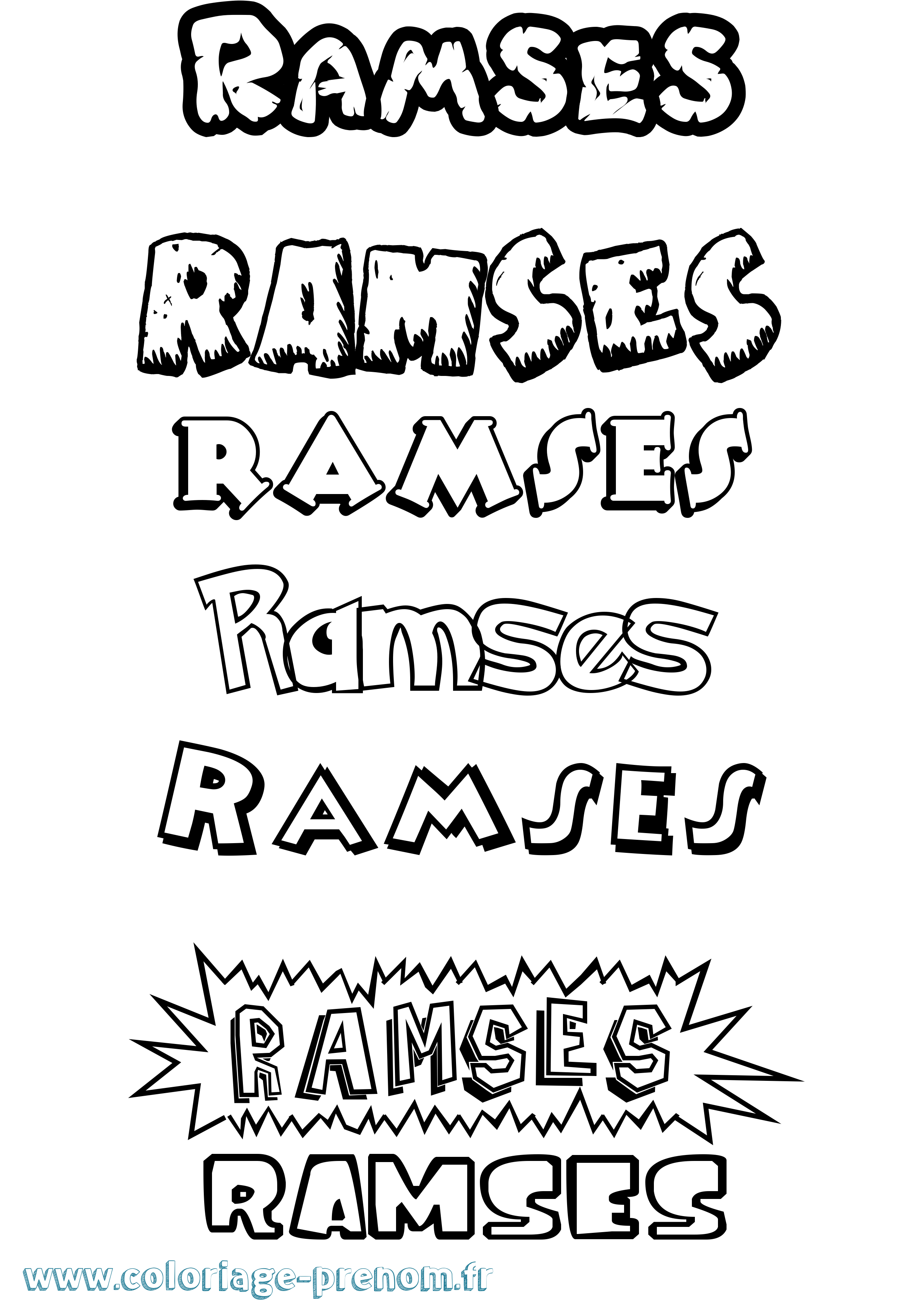 Coloriage prénom Ramses Dessin Animé