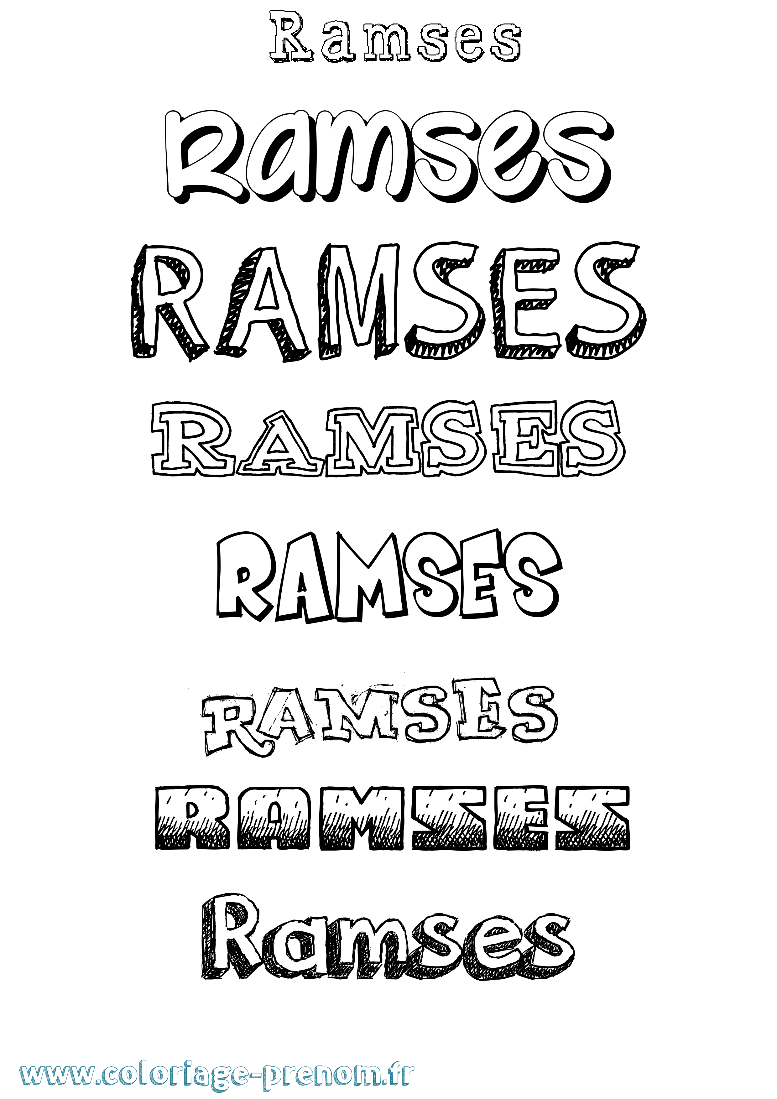 Coloriage prénom Ramses Dessiné