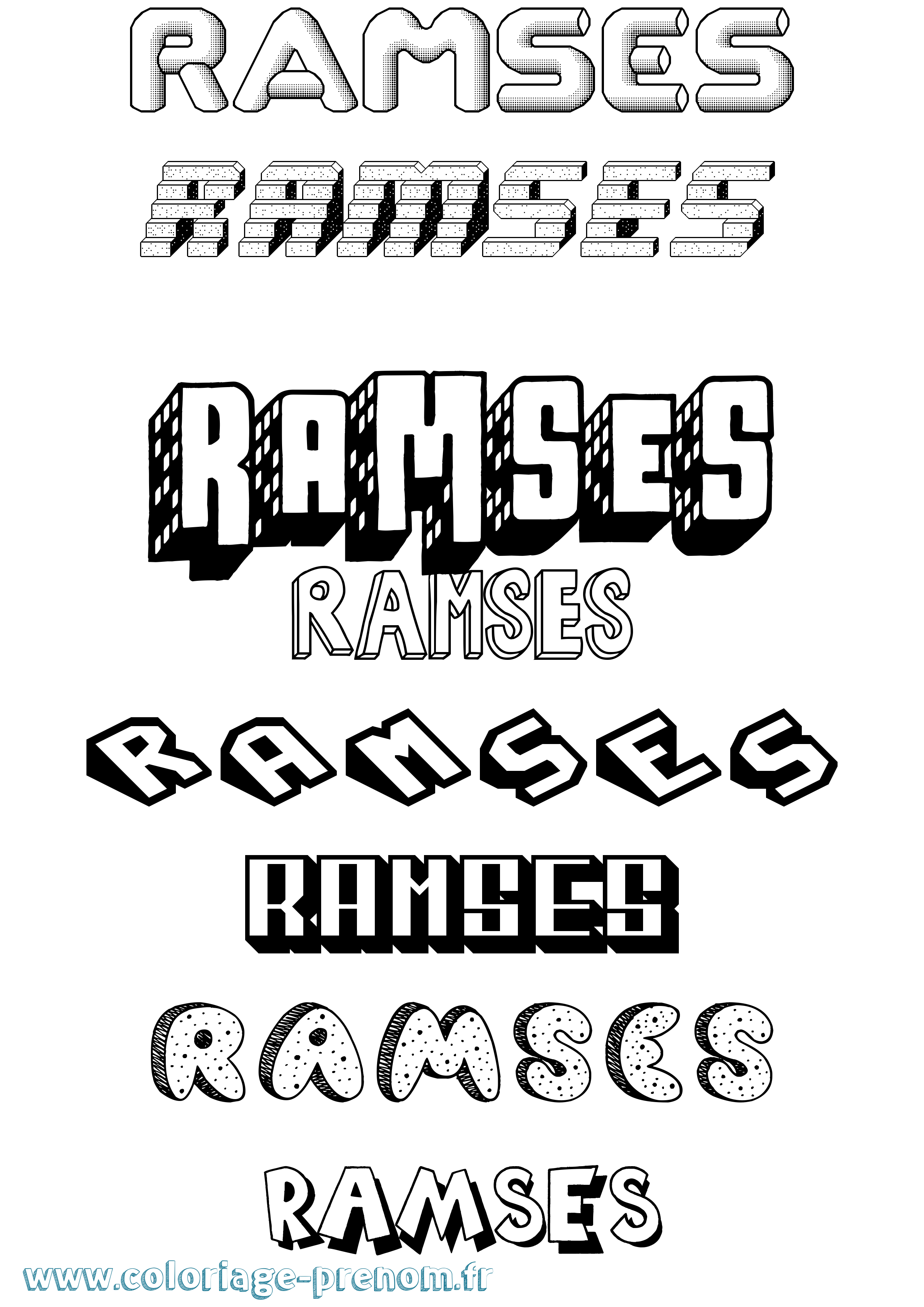 Coloriage Ramses Effet 3D Coloriage prénom Ramses Effet 3D